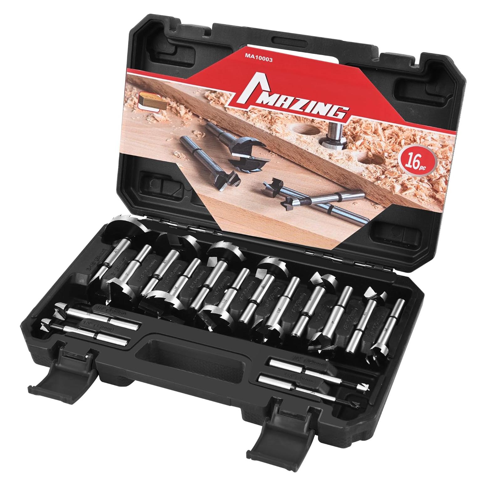 Juego de Brocas Forstner 16 Piezas MAZING - Acero Aleado