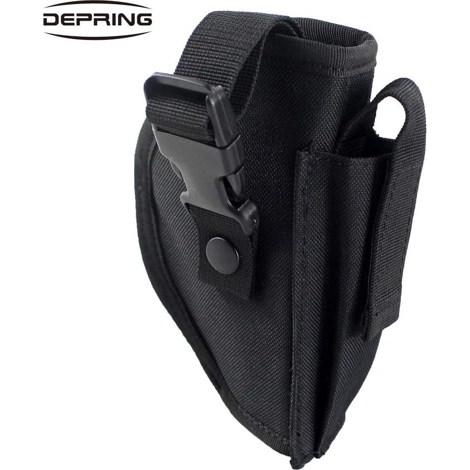 Funda táctica Depring para cinturón con pouch cargador negro
