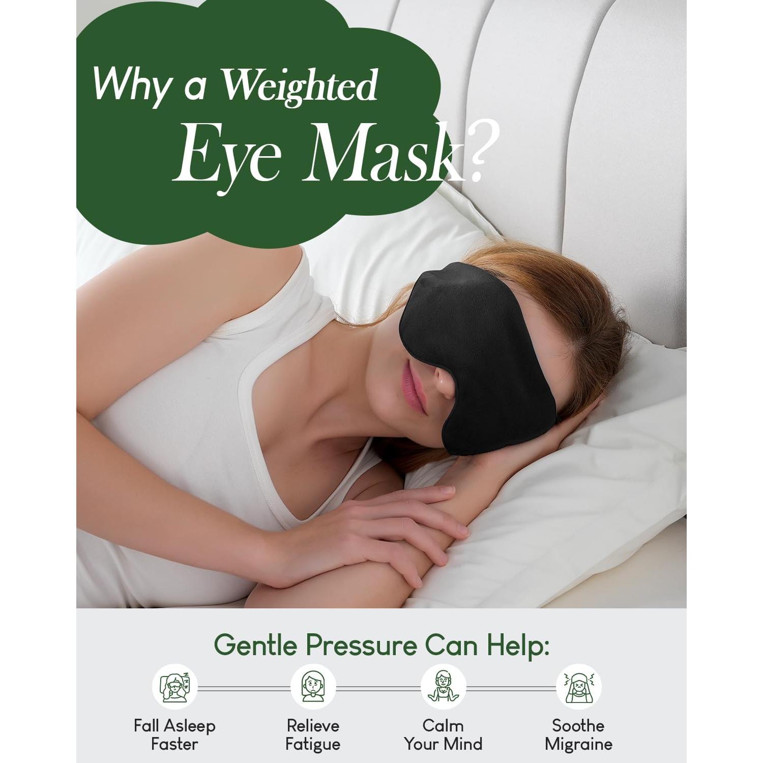 Máscara de Ojos con Peso Sivio Negra, Calentable y Congelable