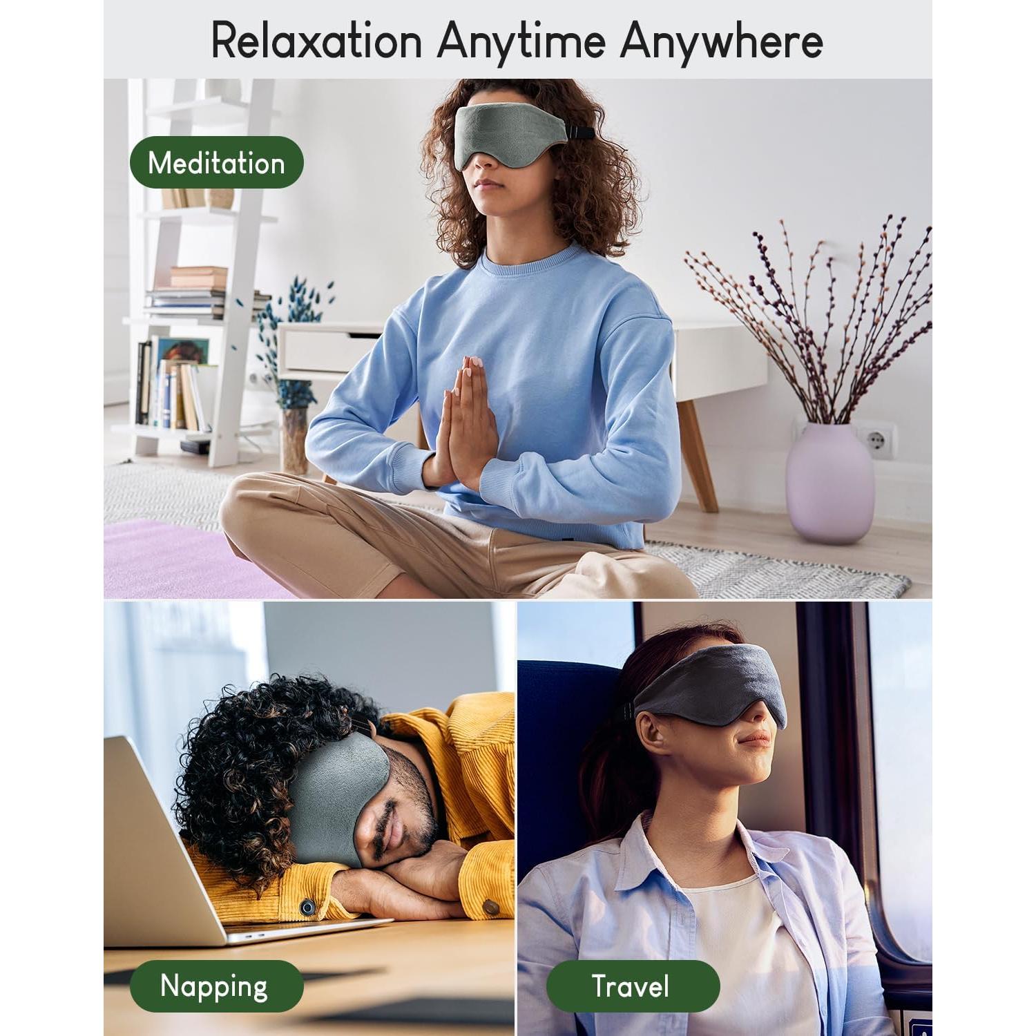 Máscara de Ojos con Peso Sivio Negra, Calentable y Congelable