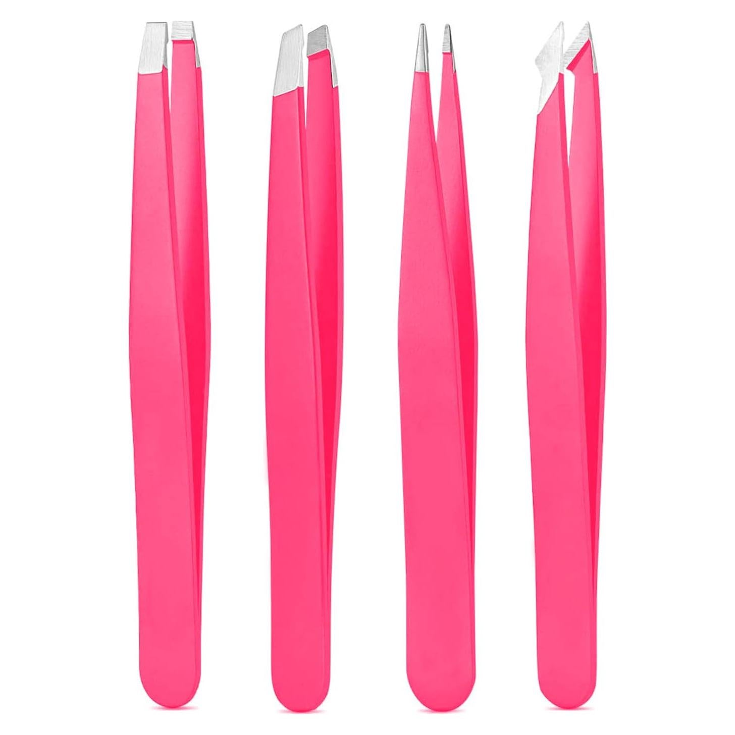 Juego de Pinzas de Acero Inoxidable Derlaier - 4 Piezas Rosa