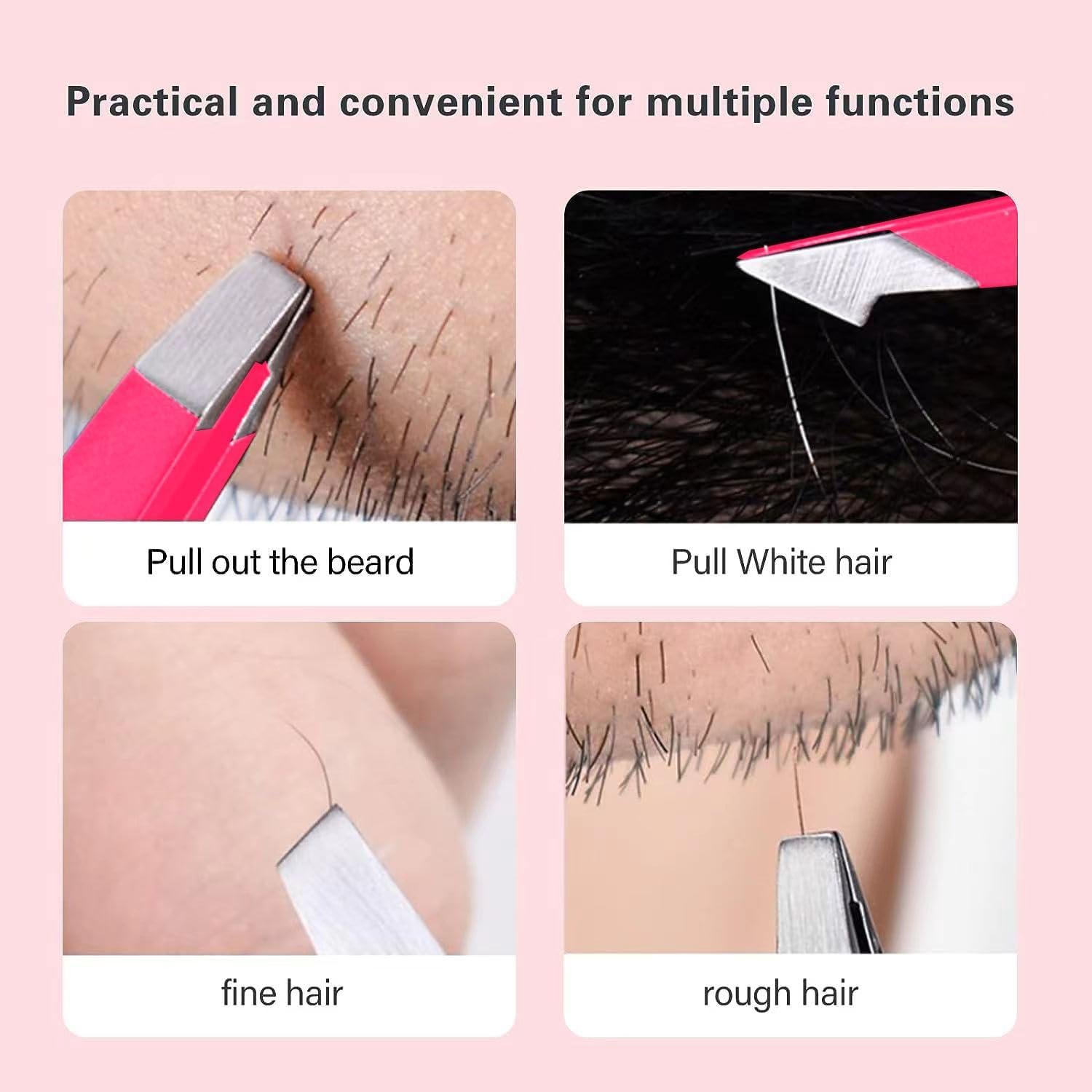 Juego de Pinzas de Acero Inoxidable Derlaier - 4 Piezas Rosa