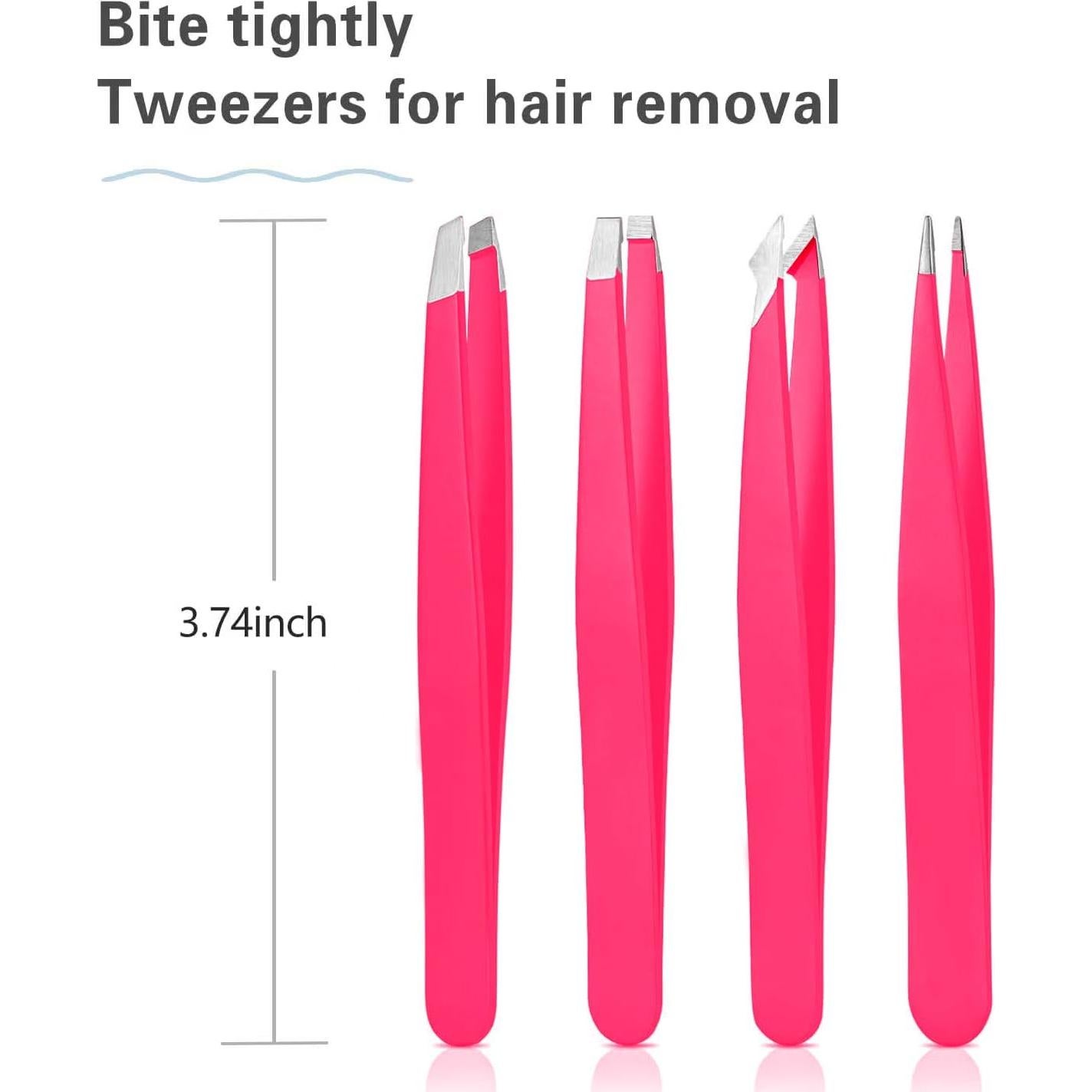 Juego de Pinzas de Acero Inoxidable Derlaier - 4 Piezas Rosa