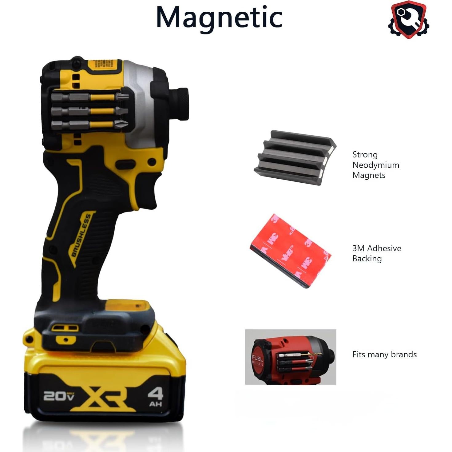 Soporte Magnético para Brocas Tool Army - Adhesivo 3M - 1 Paquete