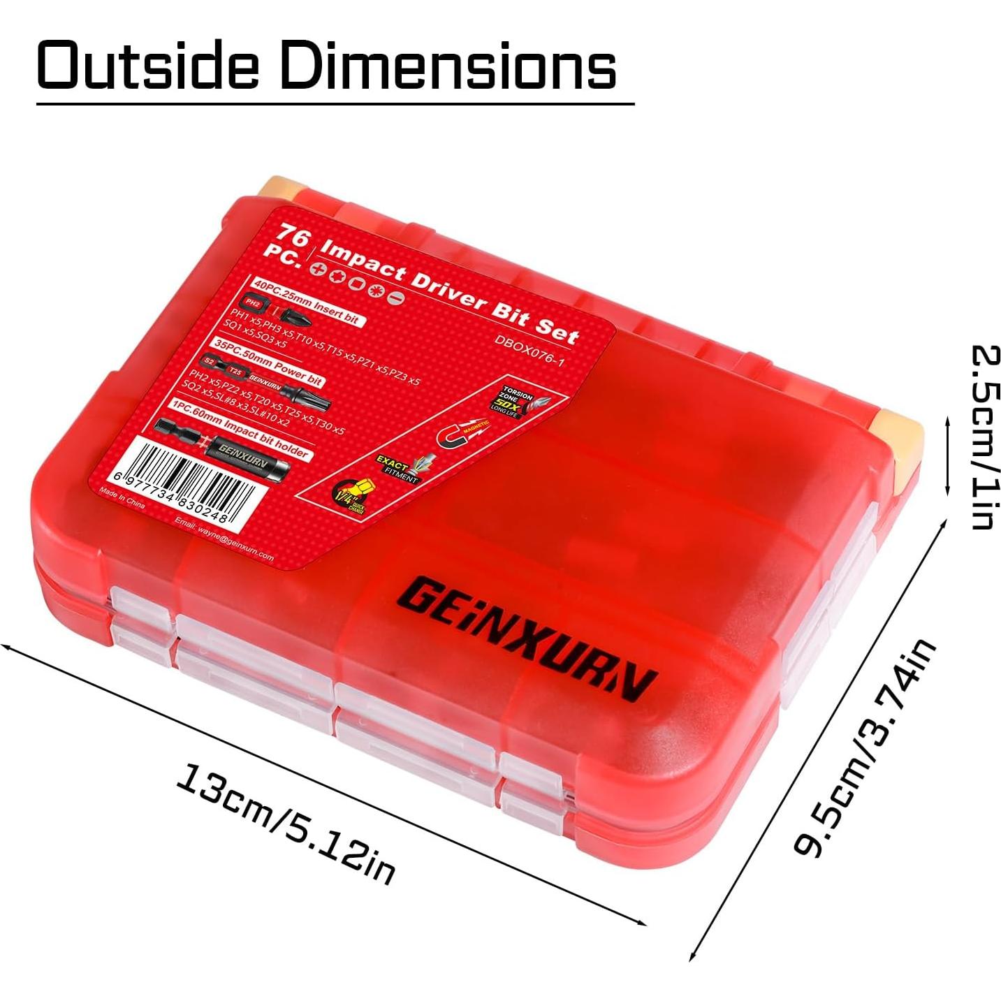 Juego de 76 Piezas de Puntas de Destornillador GEINXURN S2