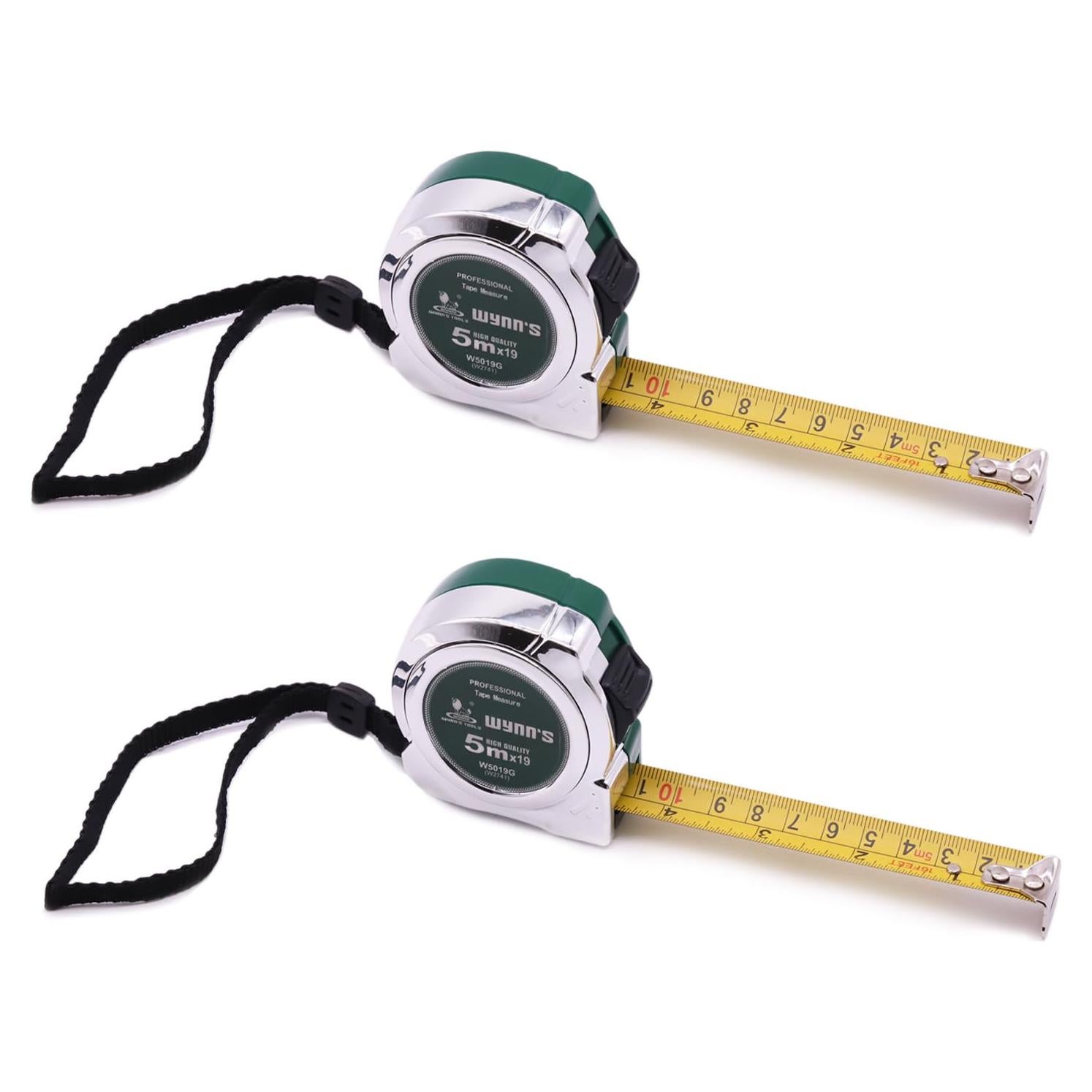 2 Packs Tape Measures Retractable 16 ft, Length 16 Foot Wide 3/4-inch, Retraction Control and Self-Lock, Solid Chrome Finish (Chrome)