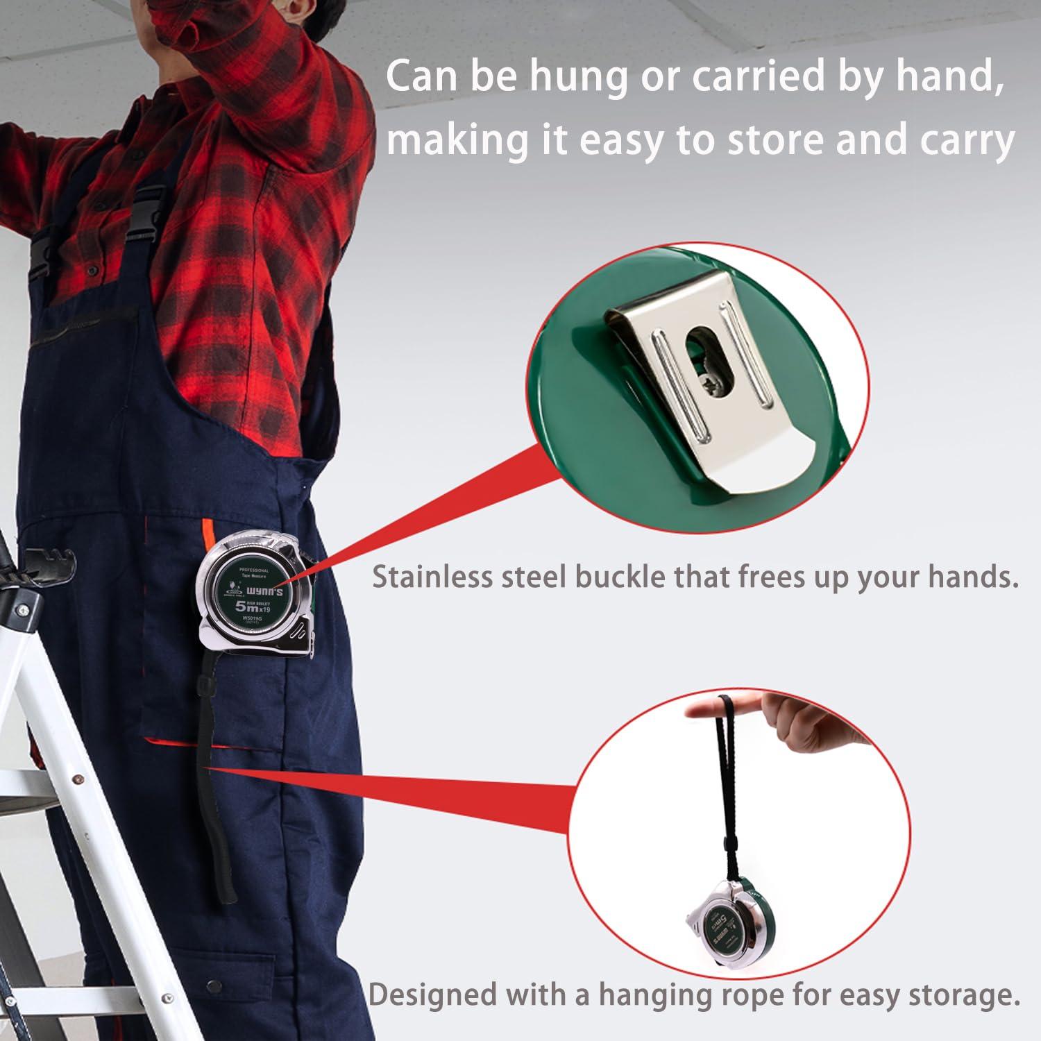 2 Packs Tape Measures Retractable 16 ft, Length 16 Foot Wide 3/4-inch, Retraction Control and Self-Lock, Solid Chrome Finish (Chrome)