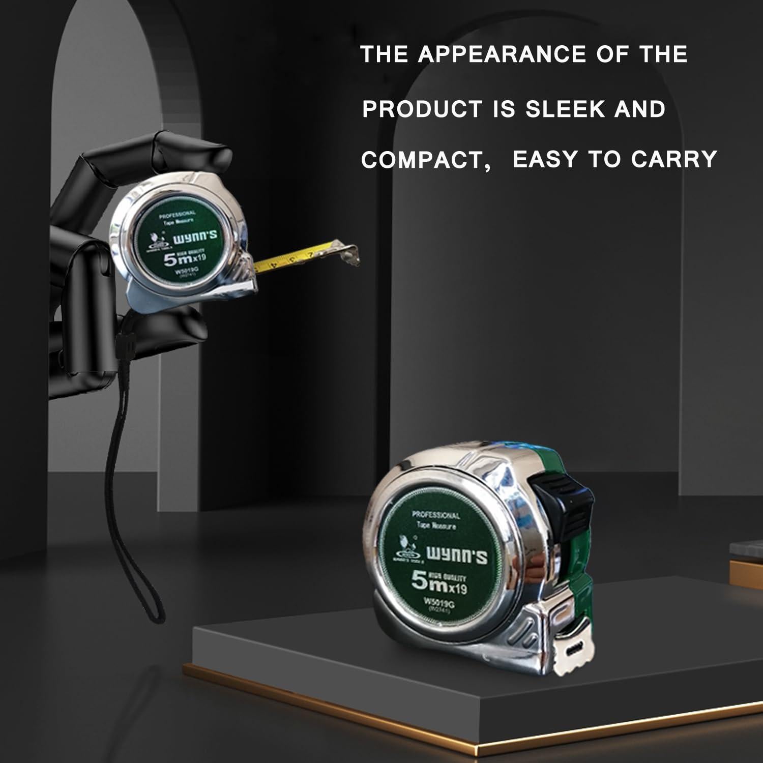 2 Packs Tape Measures Retractable 16 ft, Length 16 Foot Wide 3/4-inch, Retraction Control and Self-Lock, Solid Chrome Finish (Chrome)