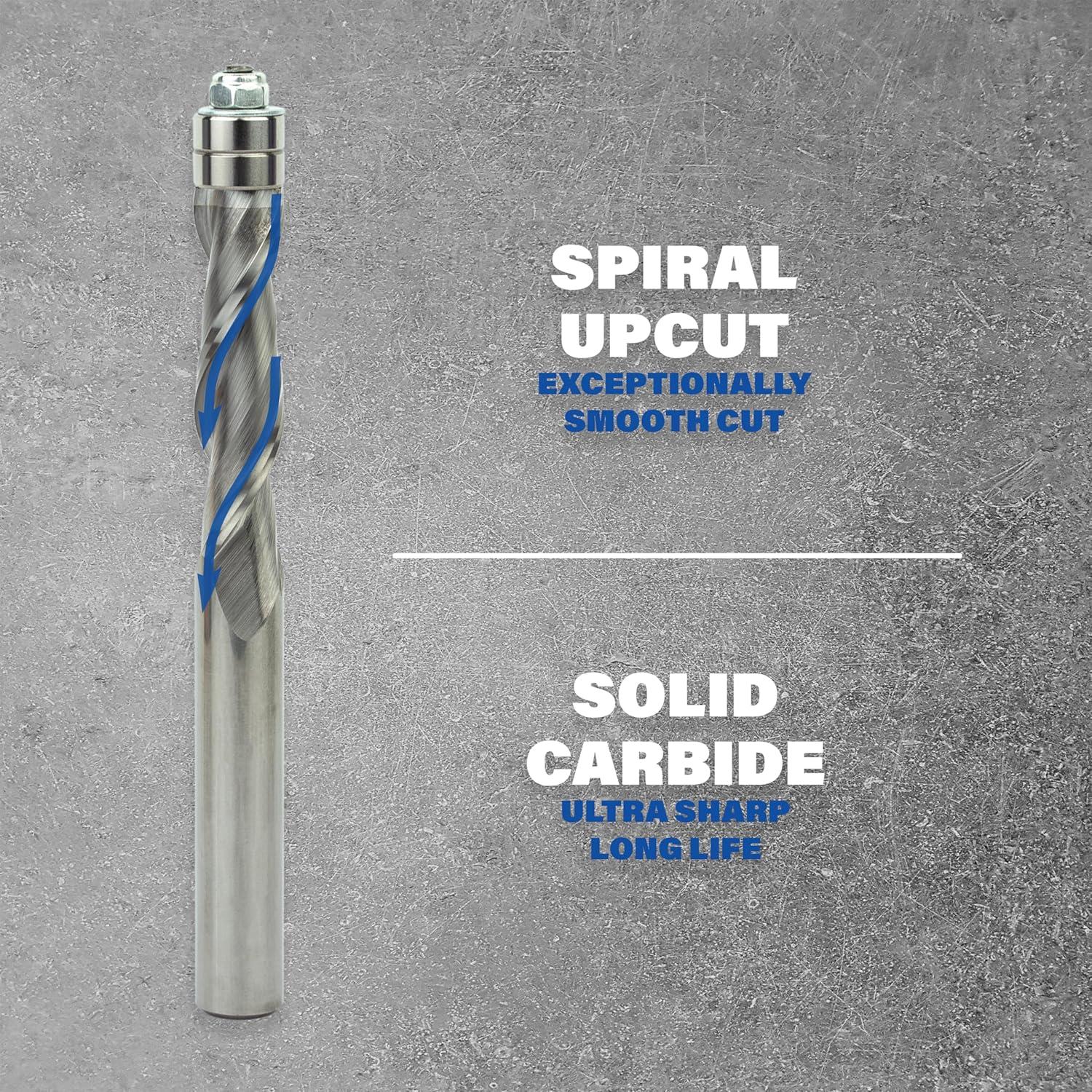 Fresa de Enrasado Espiral Greycore 1/2" x 7.62 cm Carburo