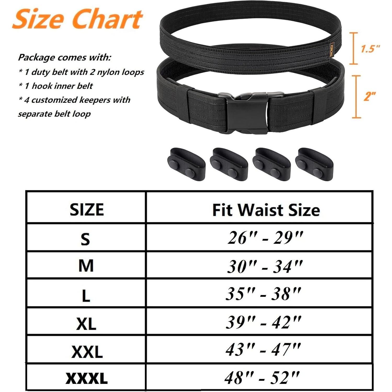 Cinturón de Deber TACNEX 5 cm Nylon 4 Sujetadores Seguridad