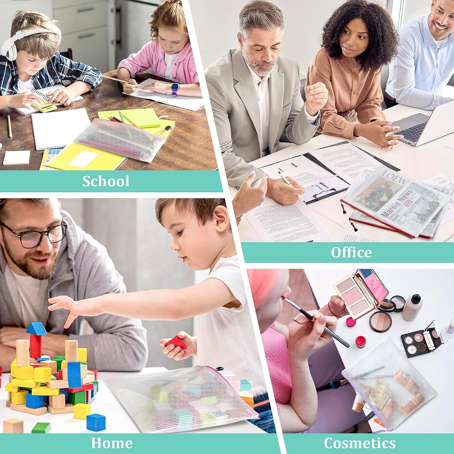 9 Piezas Bolsas de Cremallera de Malla VVCOIIROEI A3 9 Colores