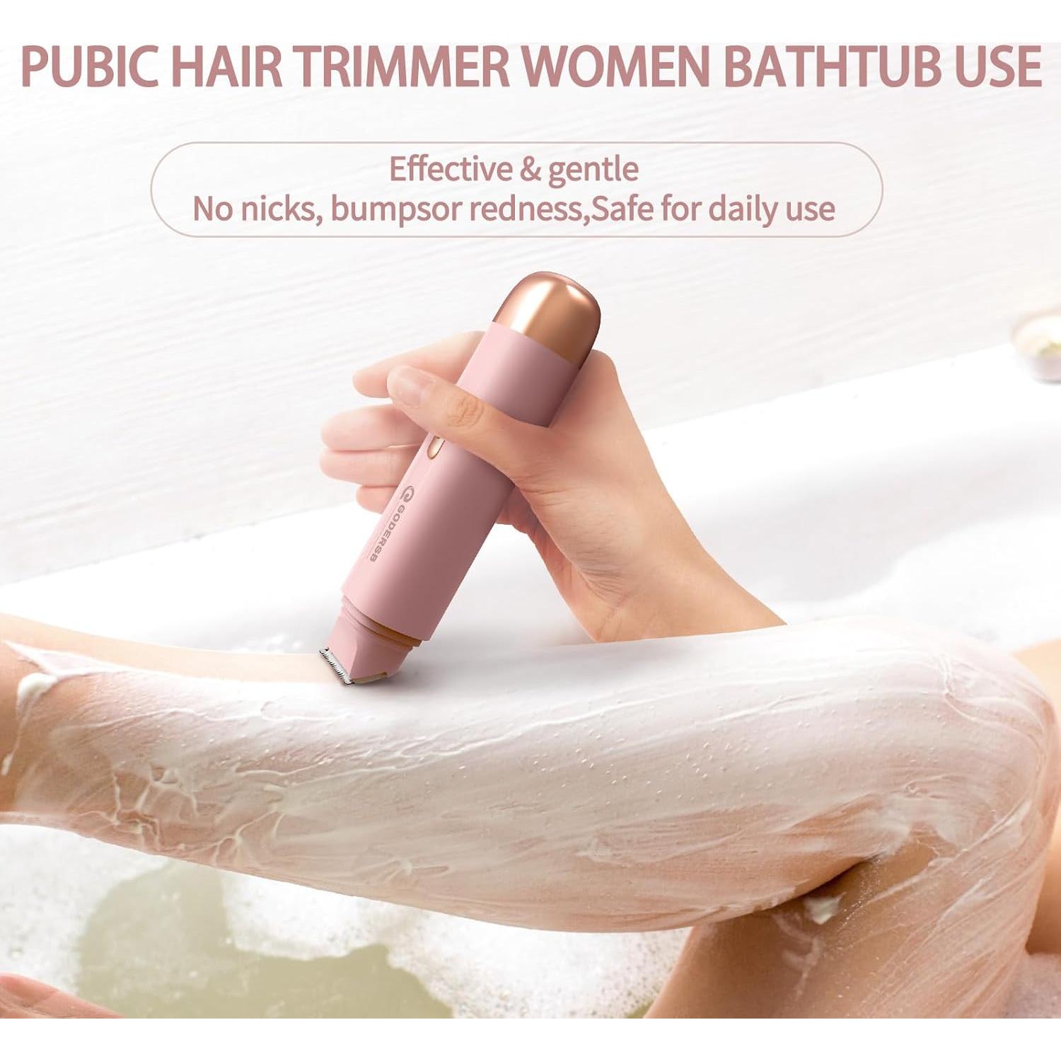 Recortadora de Bikini Eléctrica GODERSB Rosa Impermeable USB
