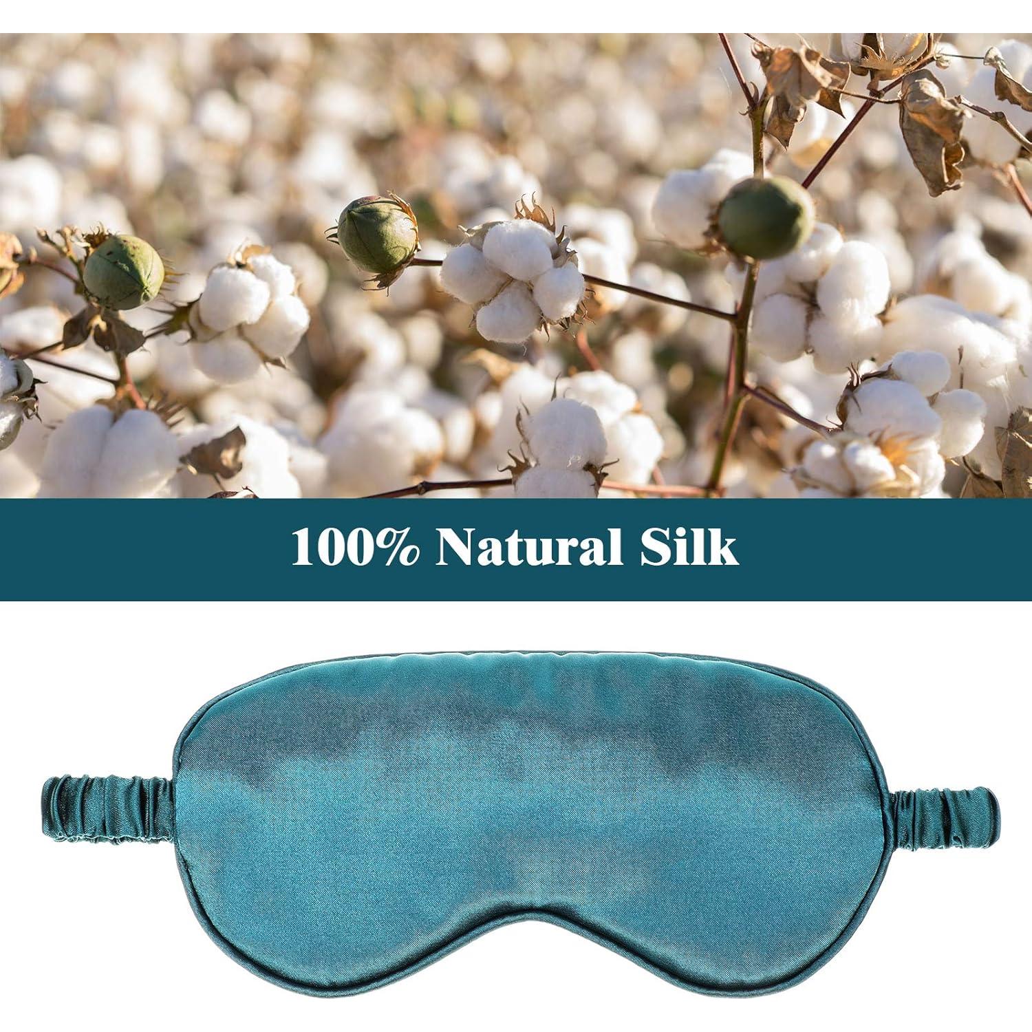 Conjunto de Máscara de Dormir de Seda Geyoga - 2 Antifaces y Tapones