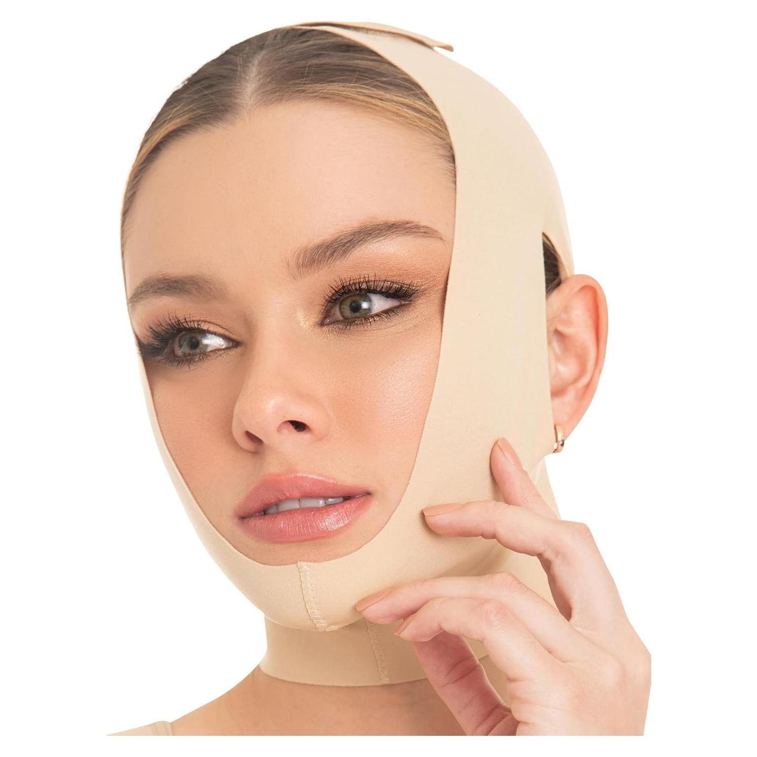 M&D Mentonera Reductora Facial Beige S - Compresión Postquirúrgica