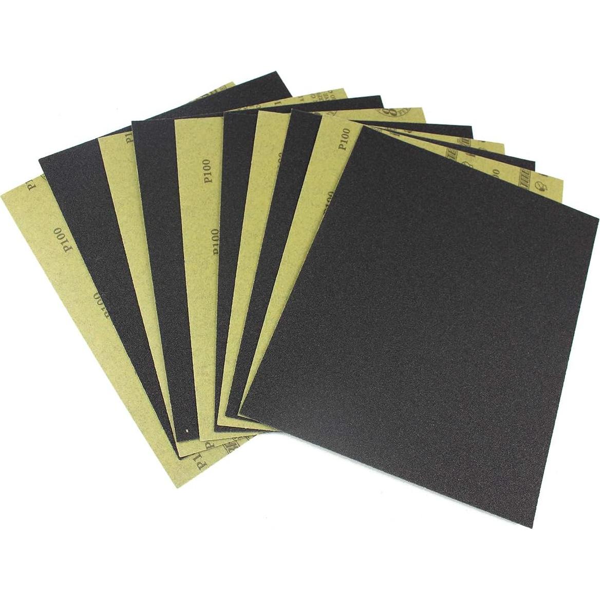 Hojas de papel de lija MAXMAN 100 granos 10 unidades 22.86x27.94cm