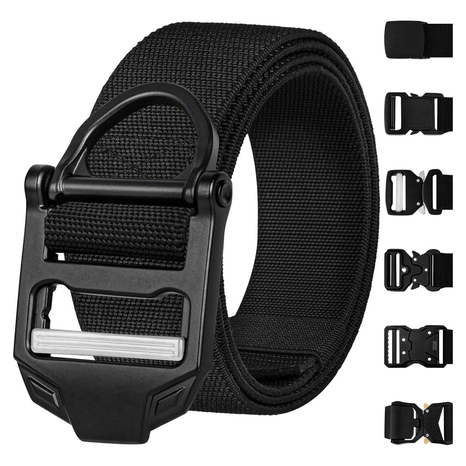 Cinturón Táctico TECEUM - Negro - Ajustable - Nylon Resistente