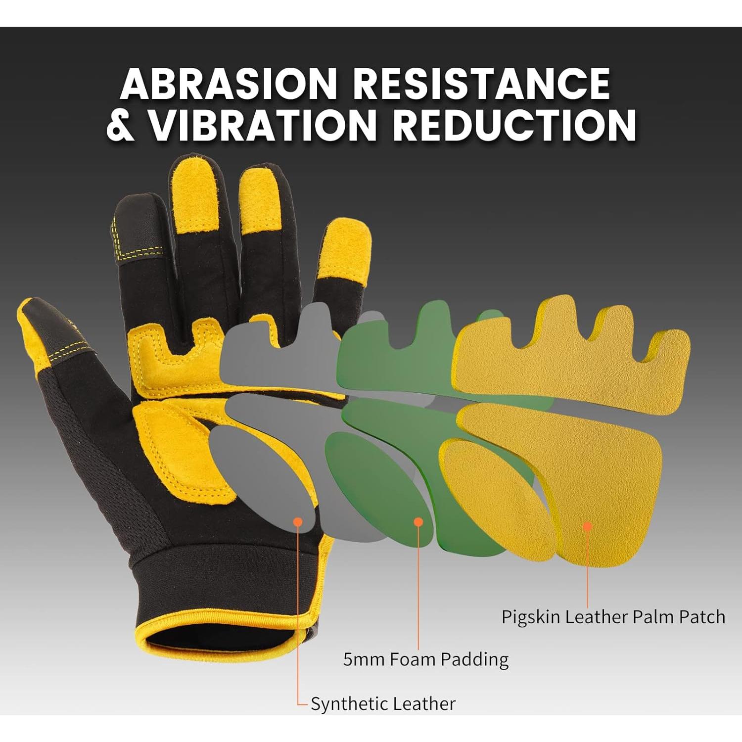 Guantes de Trabajo JUMPHIGH para Hombre Amarillo Mediano