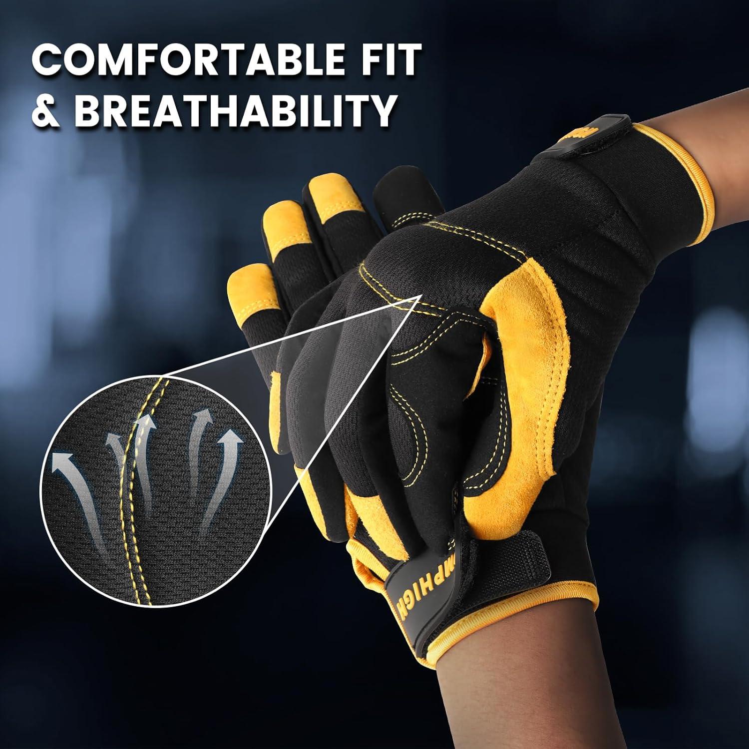 Guantes de Trabajo JUMPHIGH para Hombre Amarillo Mediano