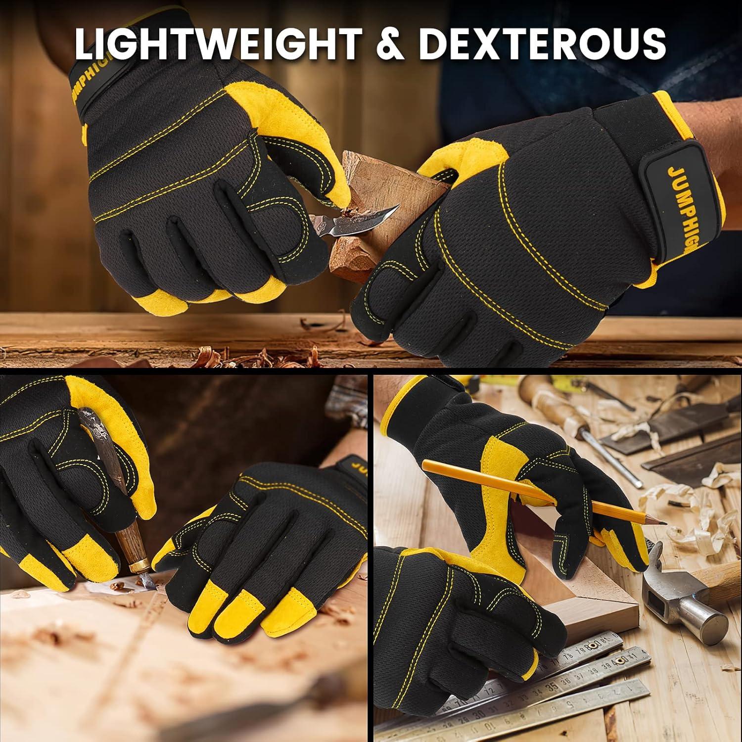 Guantes de Trabajo JUMPHIGH para Hombre Amarillo Mediano