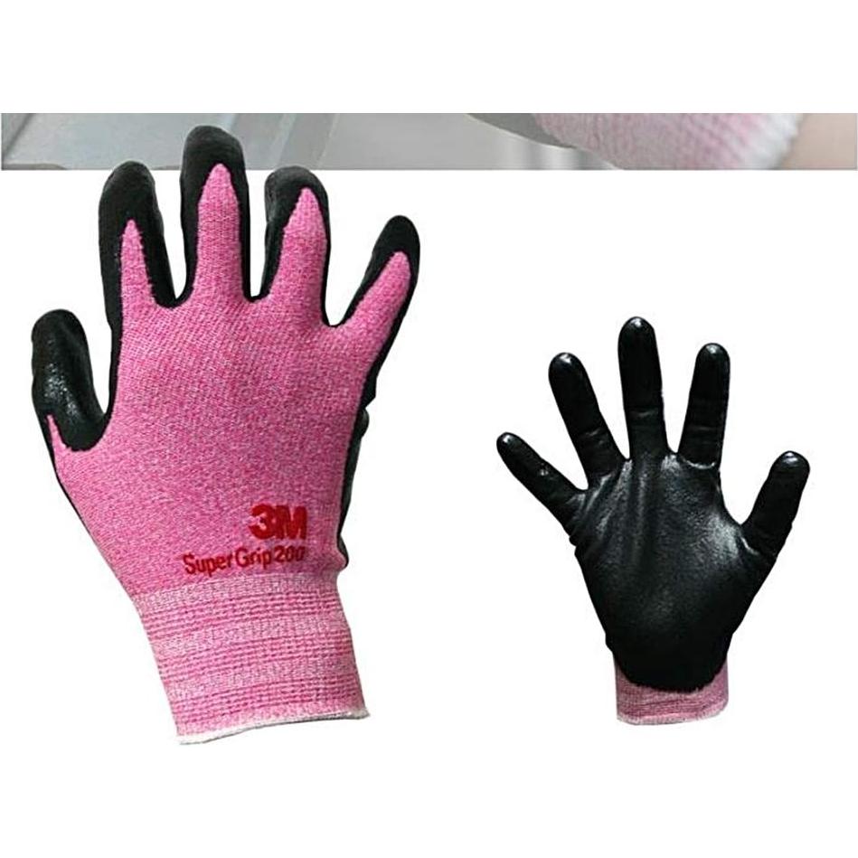 Guantes de Trabajo 3M Nitrilo Rosa Mediano 5 Pares
