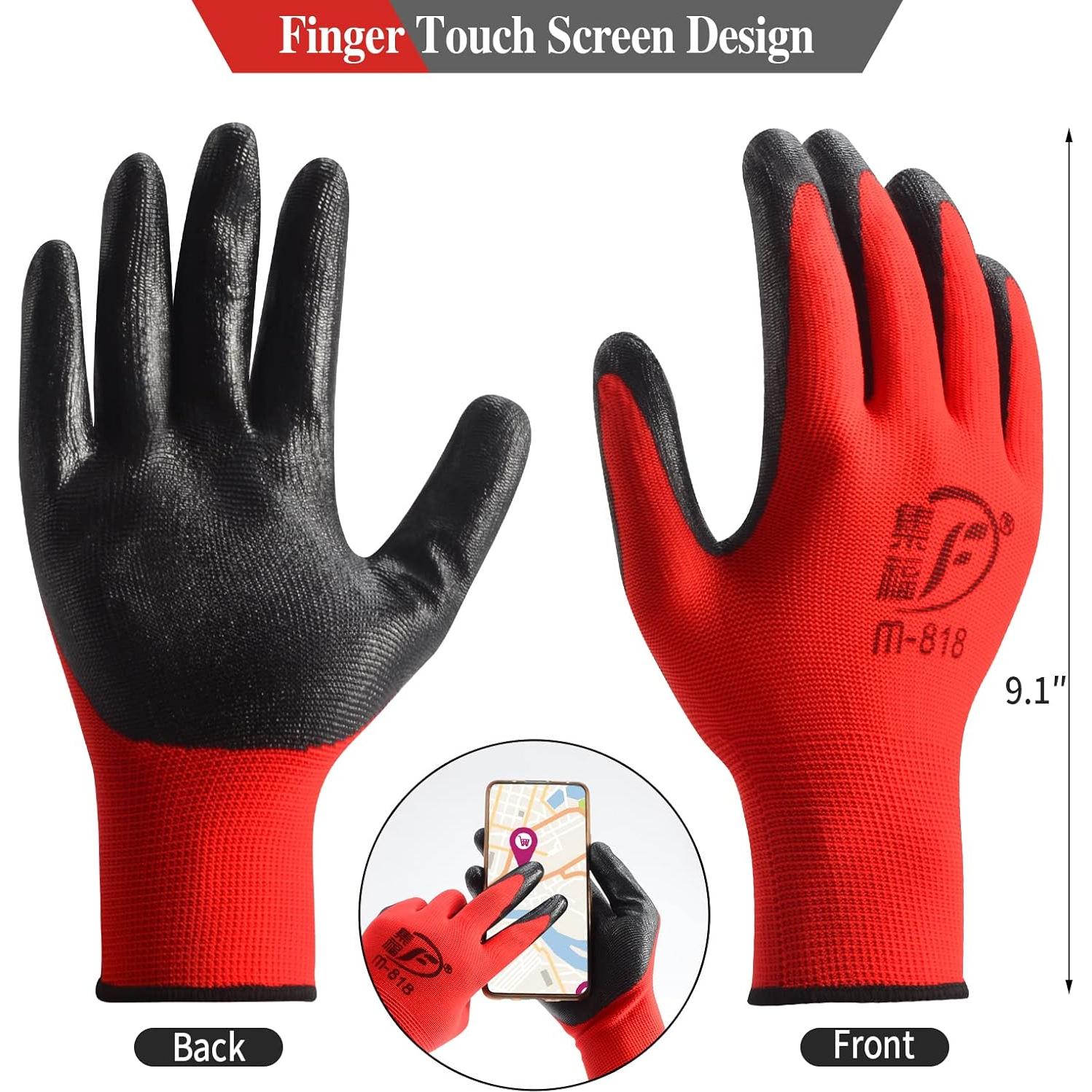Guantes de Jardinería Goma 90 Pares Unisex 23 cm