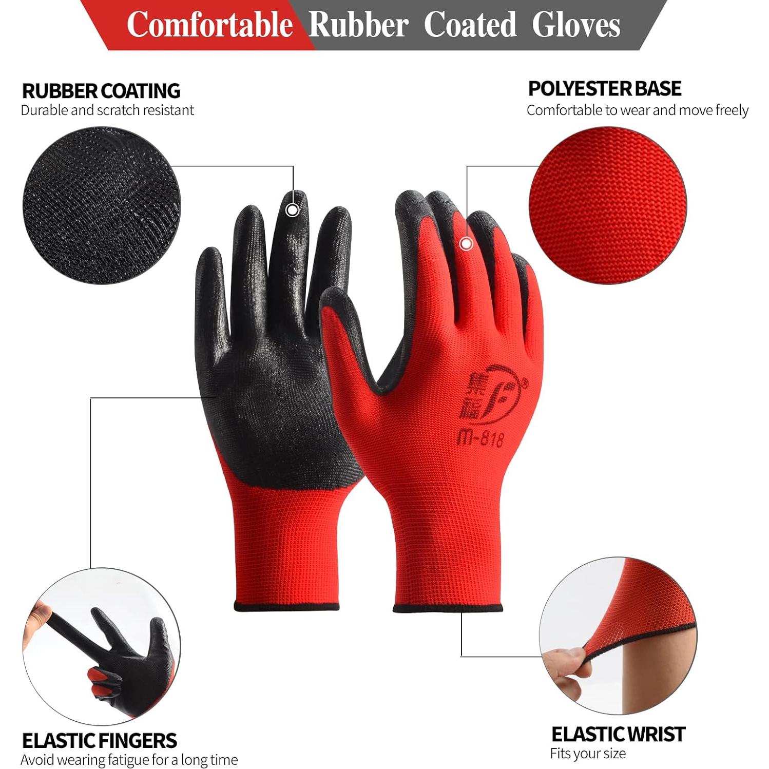 Guantes de Jardinería Goma 90 Pares Unisex 23 cm