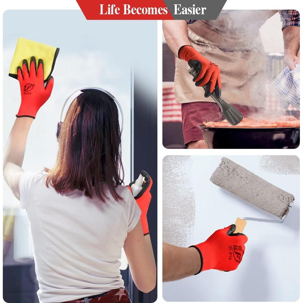 Guantes de Jardinería Goma 90 Pares Unisex 23 cm