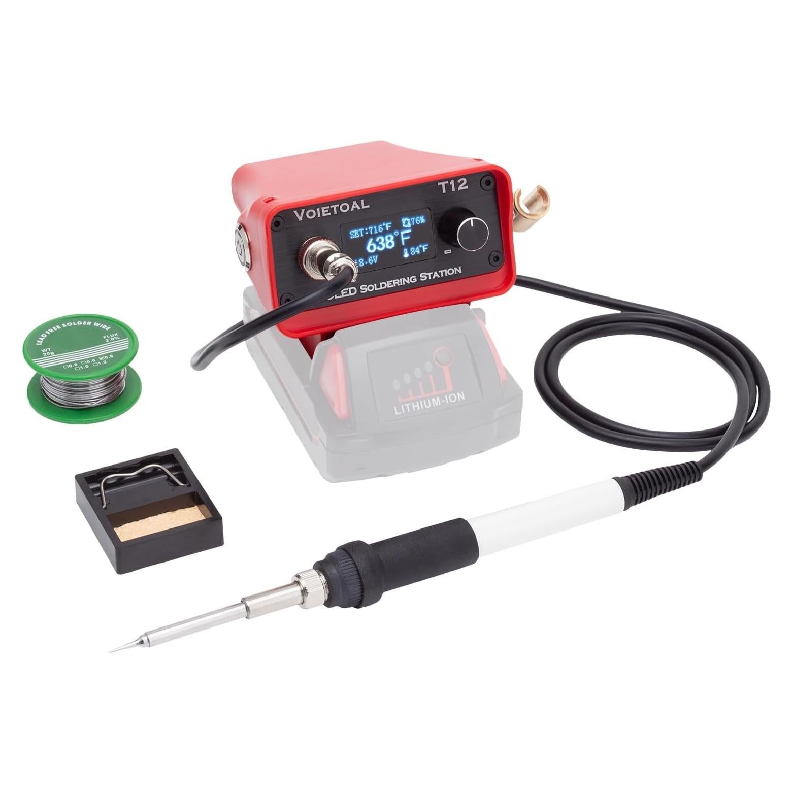 Estación de Soldadura Inalámbrica Voietoal 80W con Pantalla OLED