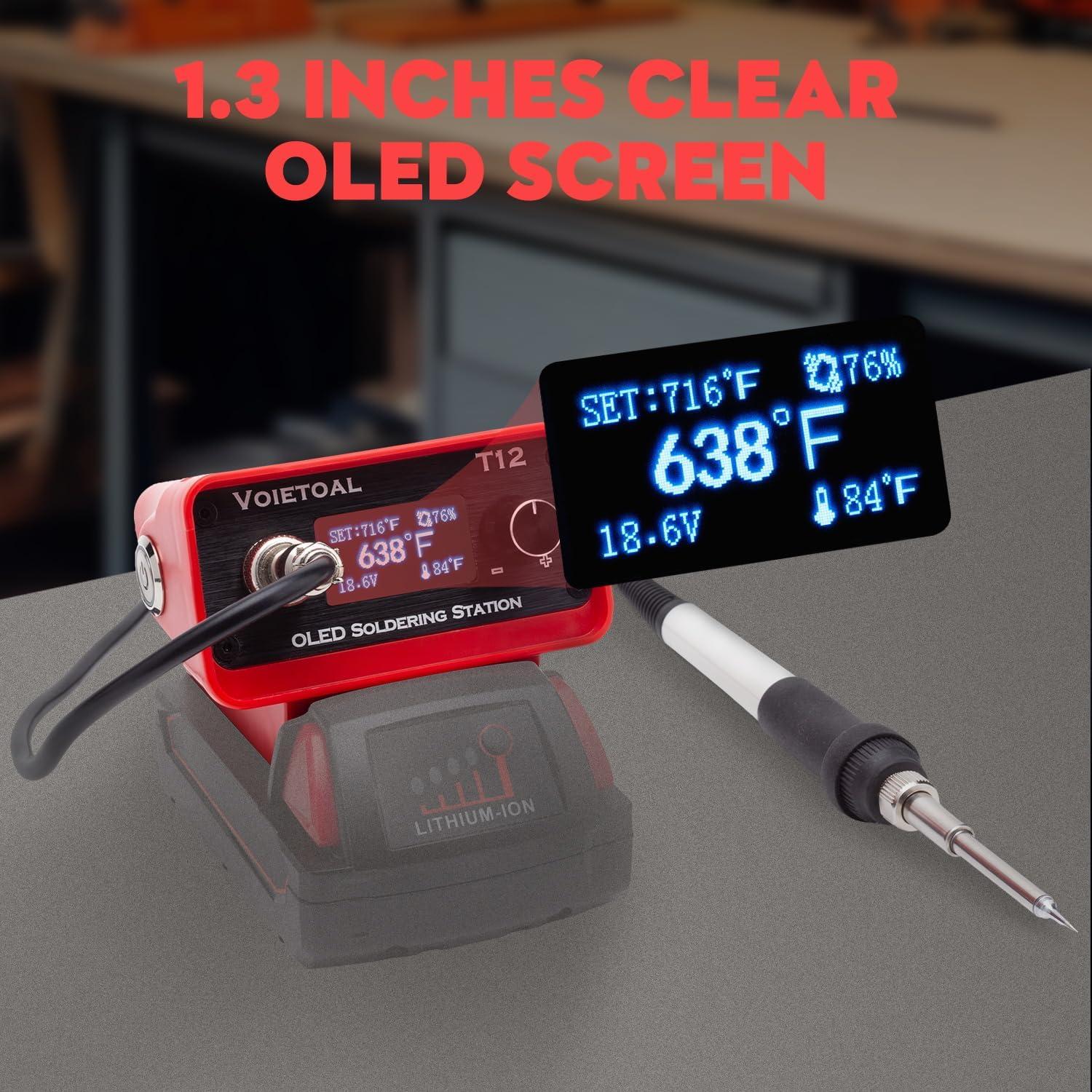Estación de Soldadura Inalámbrica Voietoal 80W con Pantalla OLED