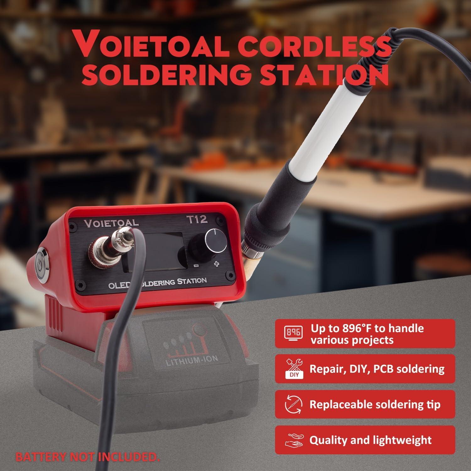Estación de Soldadura Inalámbrica Voietoal 80W con Pantalla OLED