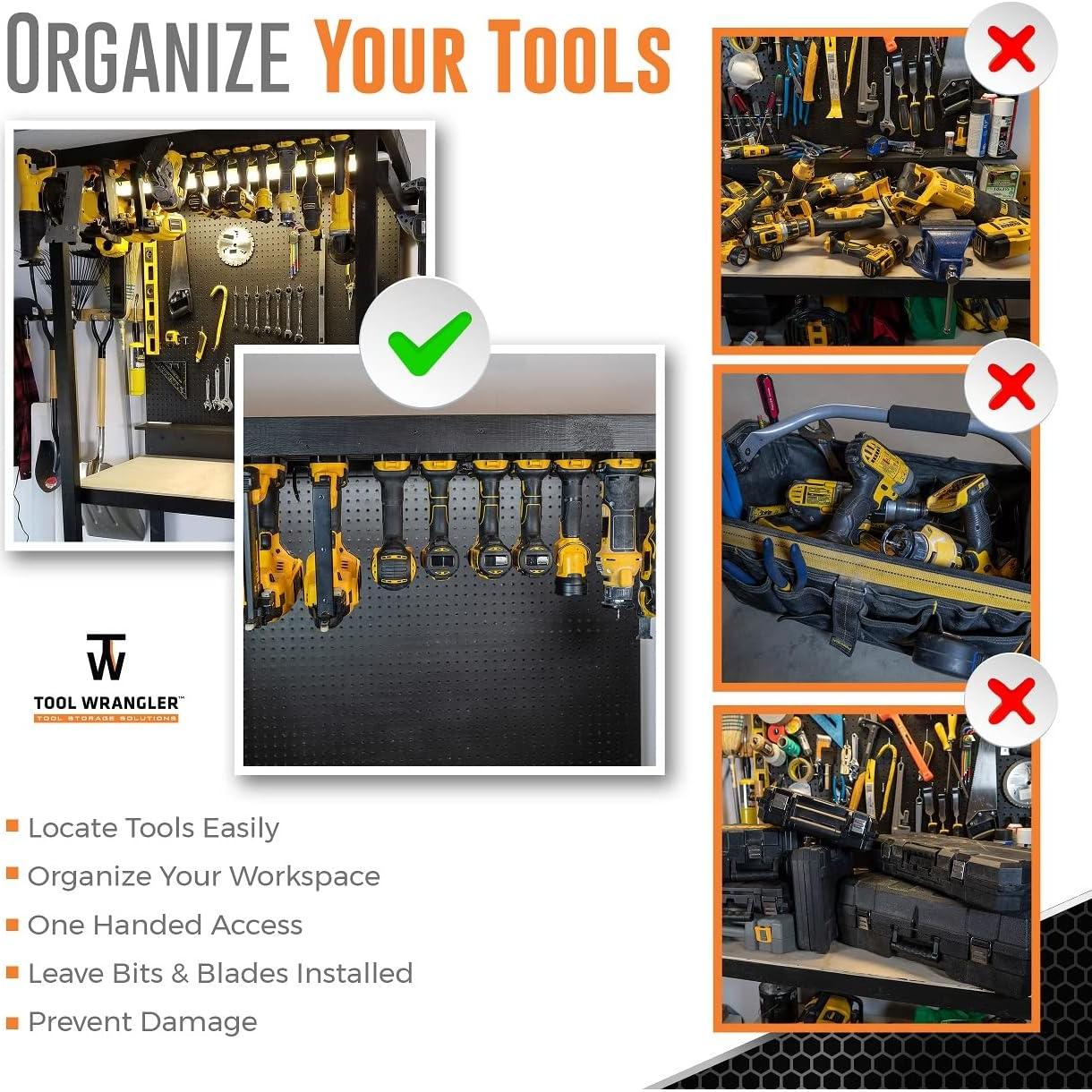 Organizador de Herramientas DeWalt - 8 Soportes Montaje Pared