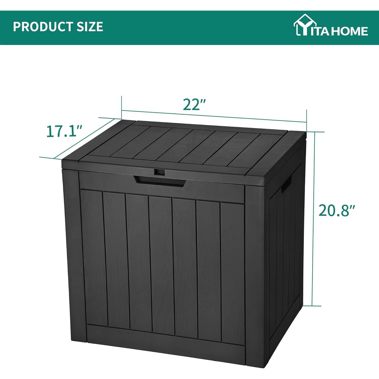Caja de Almacenamiento Exterior YITAHOME 30 L Resina Impermeable