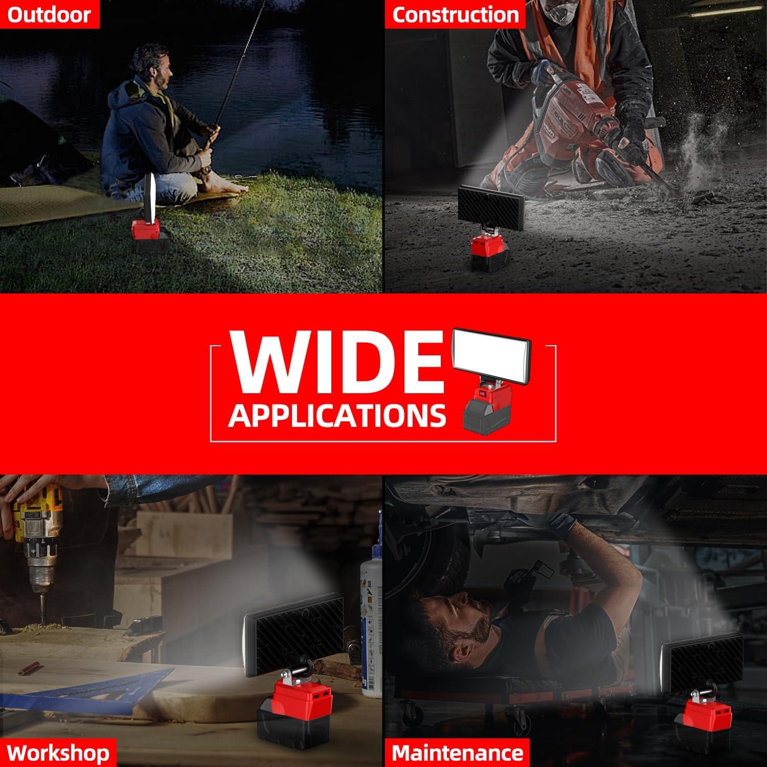 Luz de Trabajo LED Inalámbrica DEMIMA 8" 90W 5400 Lúmenes USB