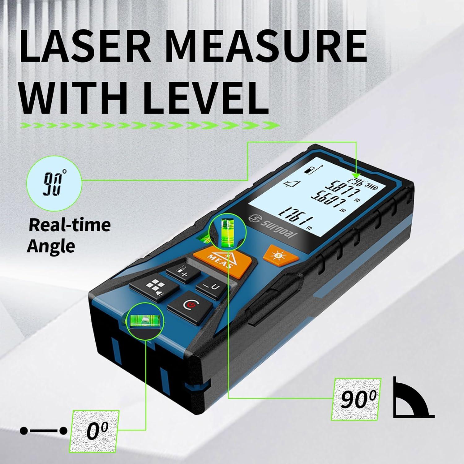 Medidor de Distancia Láser Verde SG SURGOAL 60m Precisión ±2mm