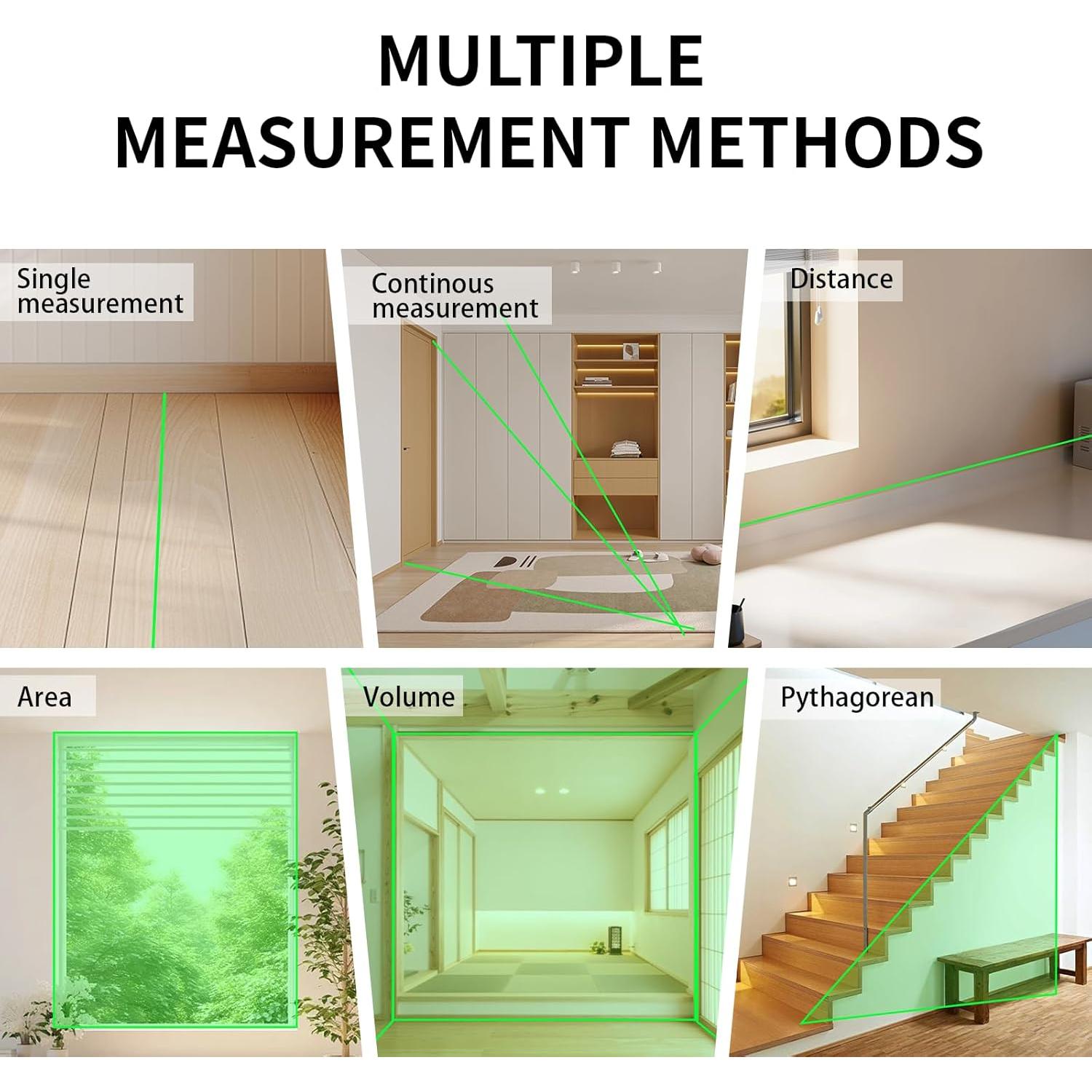 Medidor de Distancia Láser Verde SG SURGOAL 60m Precisión ±2mm