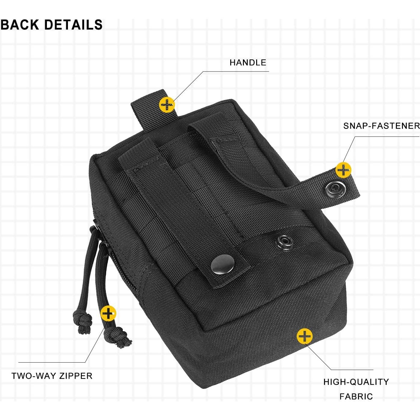 Bolsa Táctica AMYIPO Mini MOLLE Compacta 15x10x5cm 2PCS