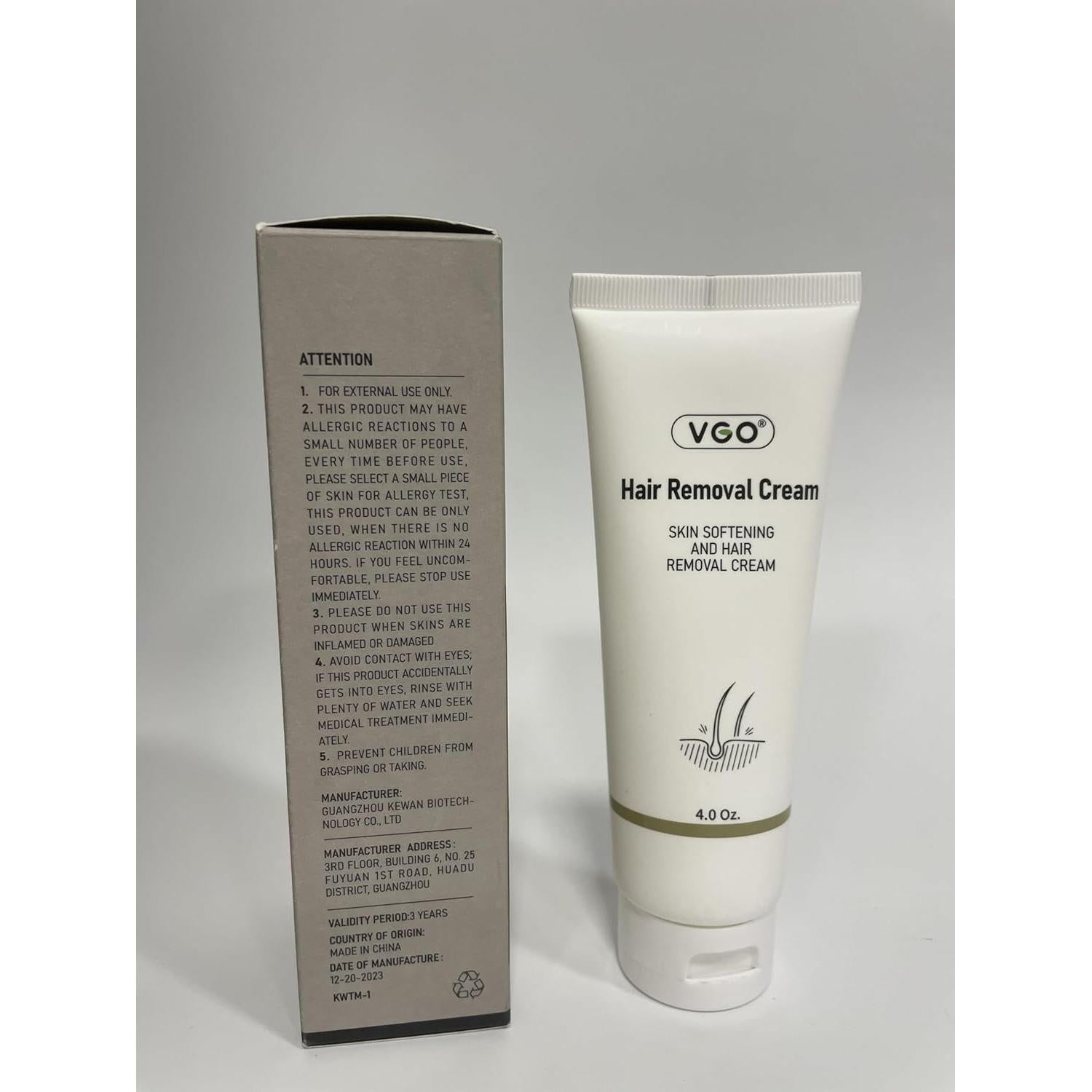 Crema Depilatoria VGO 114 g - Suave y Hipoalergénica para Todos