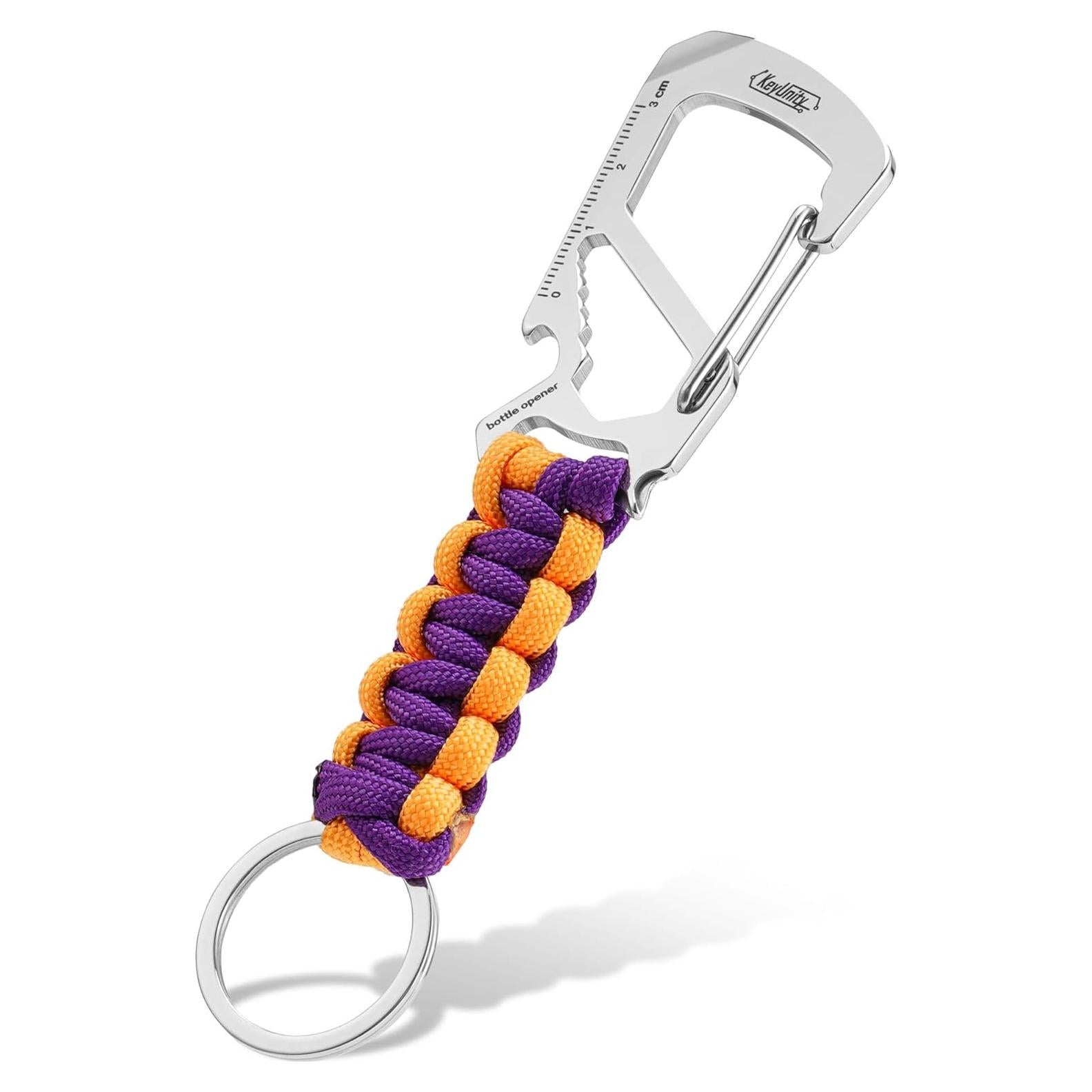 Clip de Carabina KeyUnity KC00 Paracord 550 Morado Amarillo