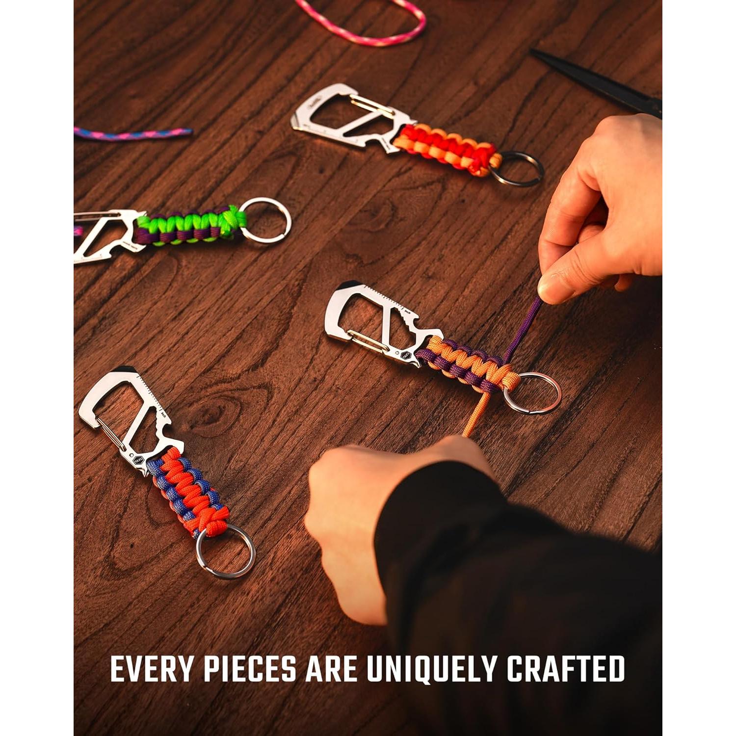 Clip de Carabina KeyUnity KC00 Paracord 550 Morado Amarillo