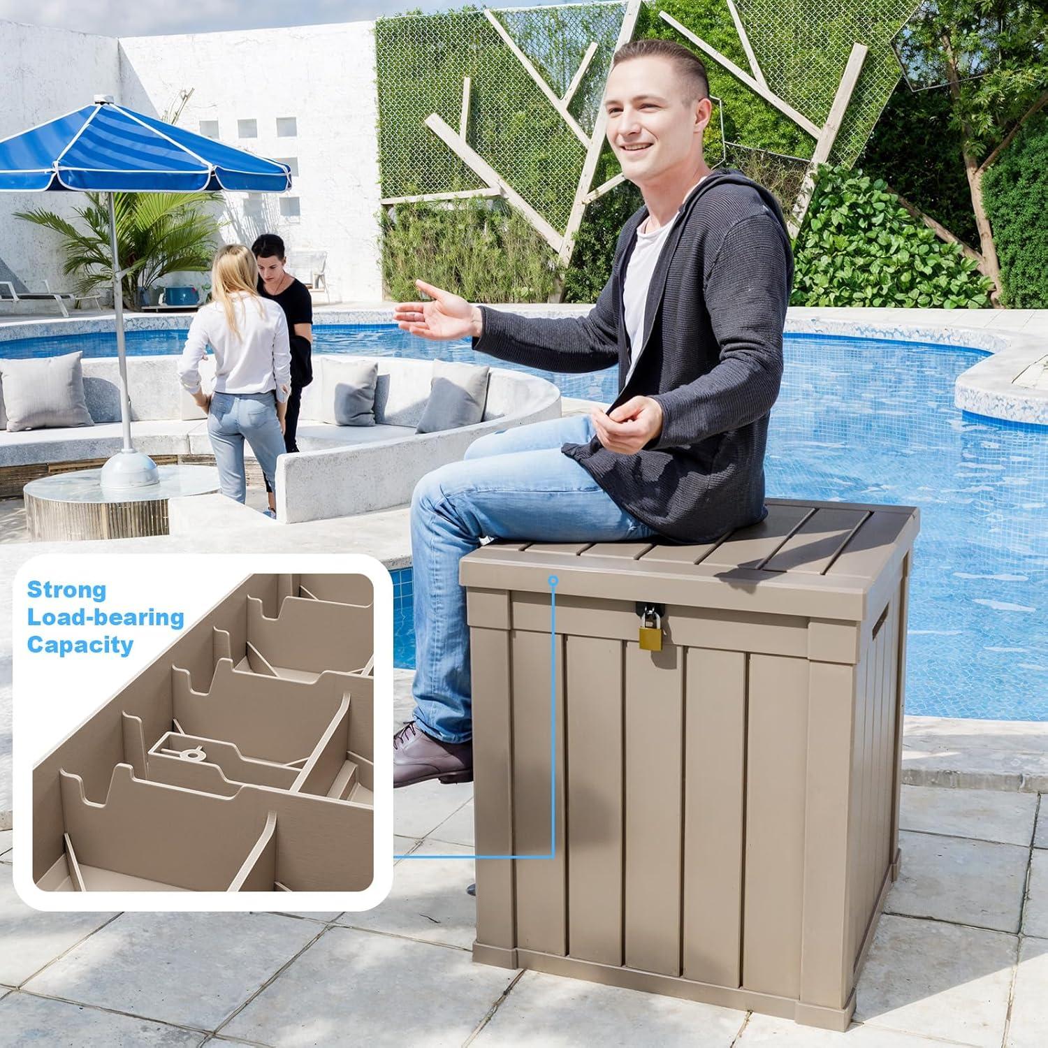 Caja de Almacenamiento Exterior MAIUSCOLI 189L Impermeable Gris