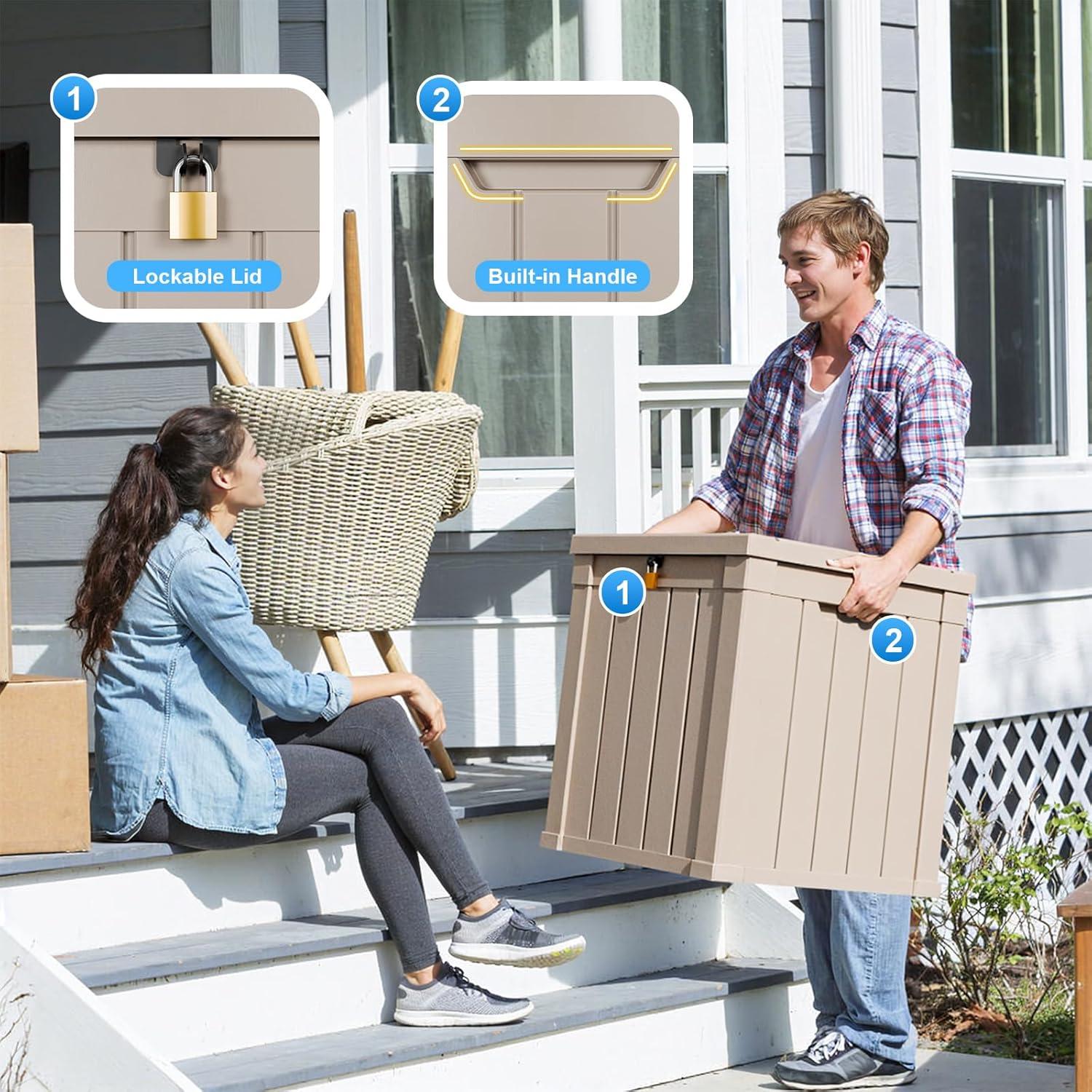 Caja de Almacenamiento Exterior MAIUSCOLI 189L Impermeable Gris