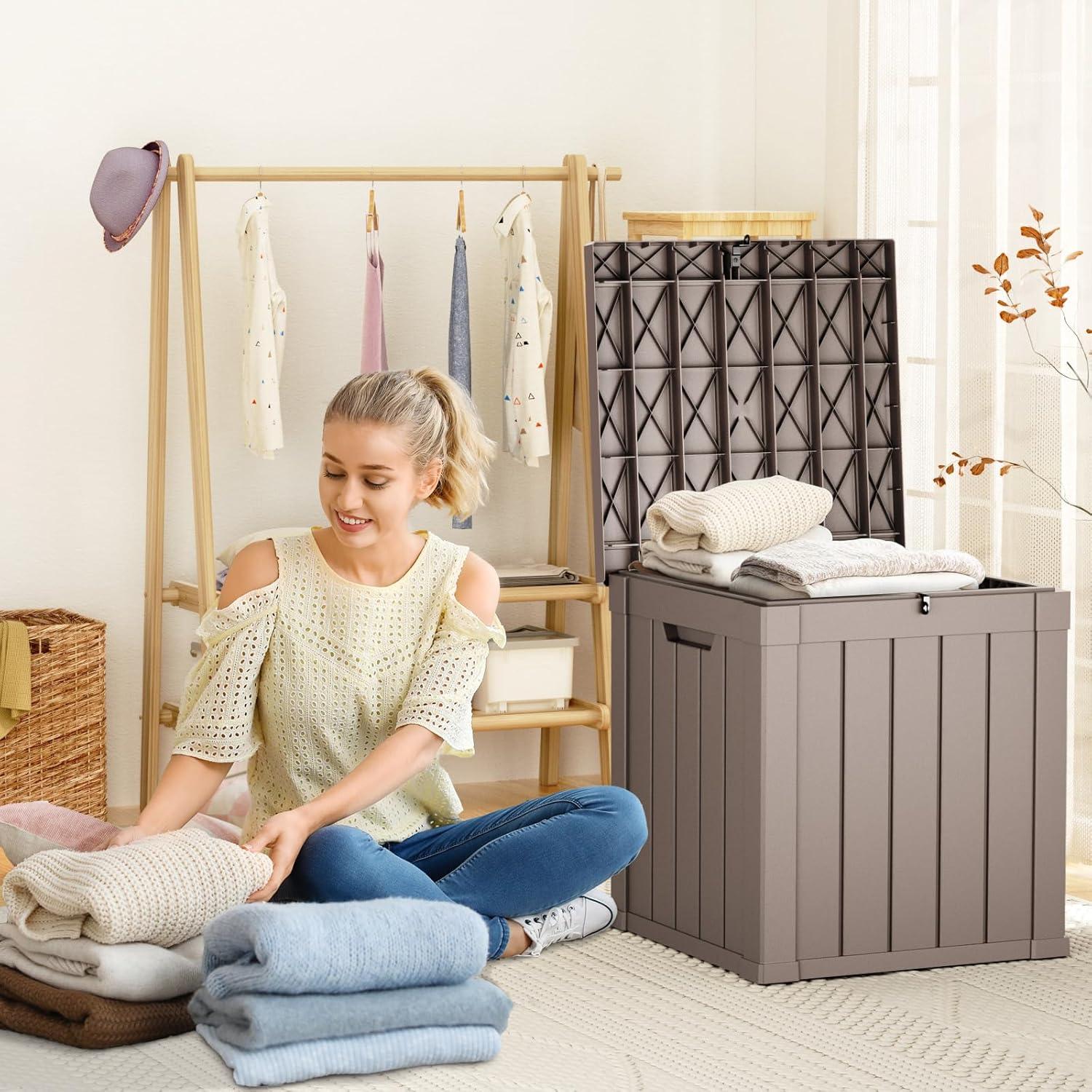 Caja de Almacenamiento Exterior MAIUSCOLI 189L Impermeable Gris