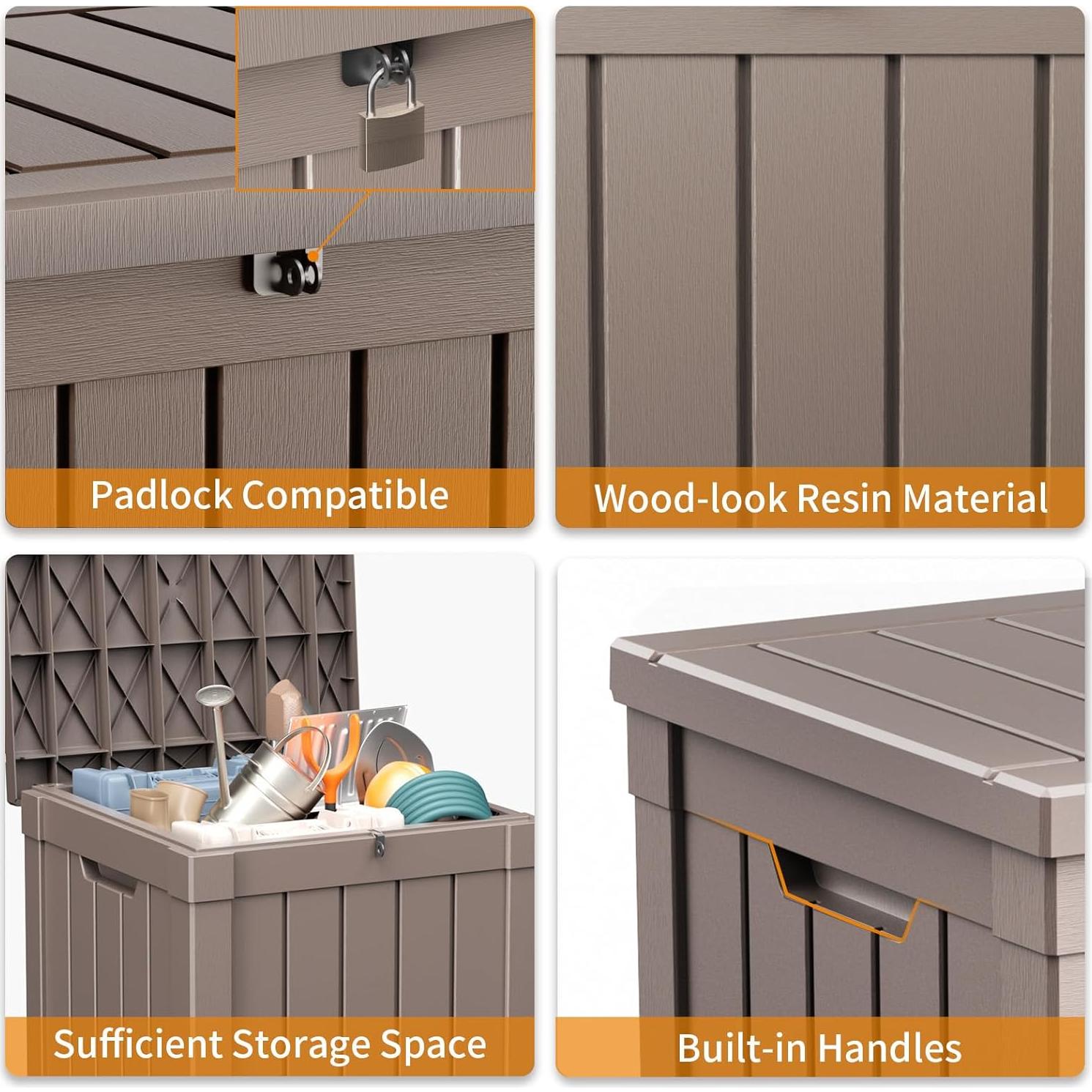 Caja de Almacenamiento Exterior MAIUSCOLI 189L Impermeable Gris