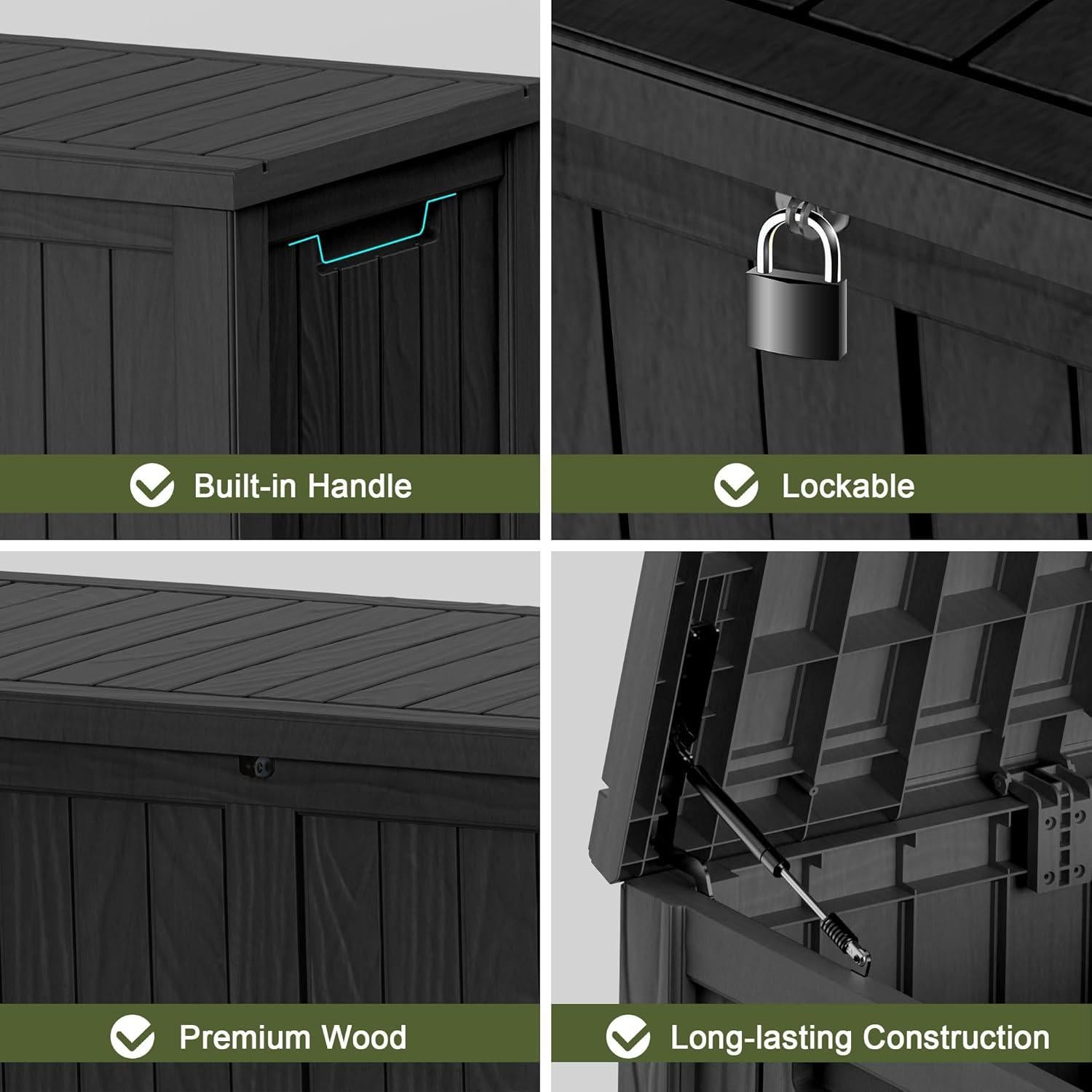 Caja de Almacenamiento Exterior MAIUSCOLI 150 Galones Negra