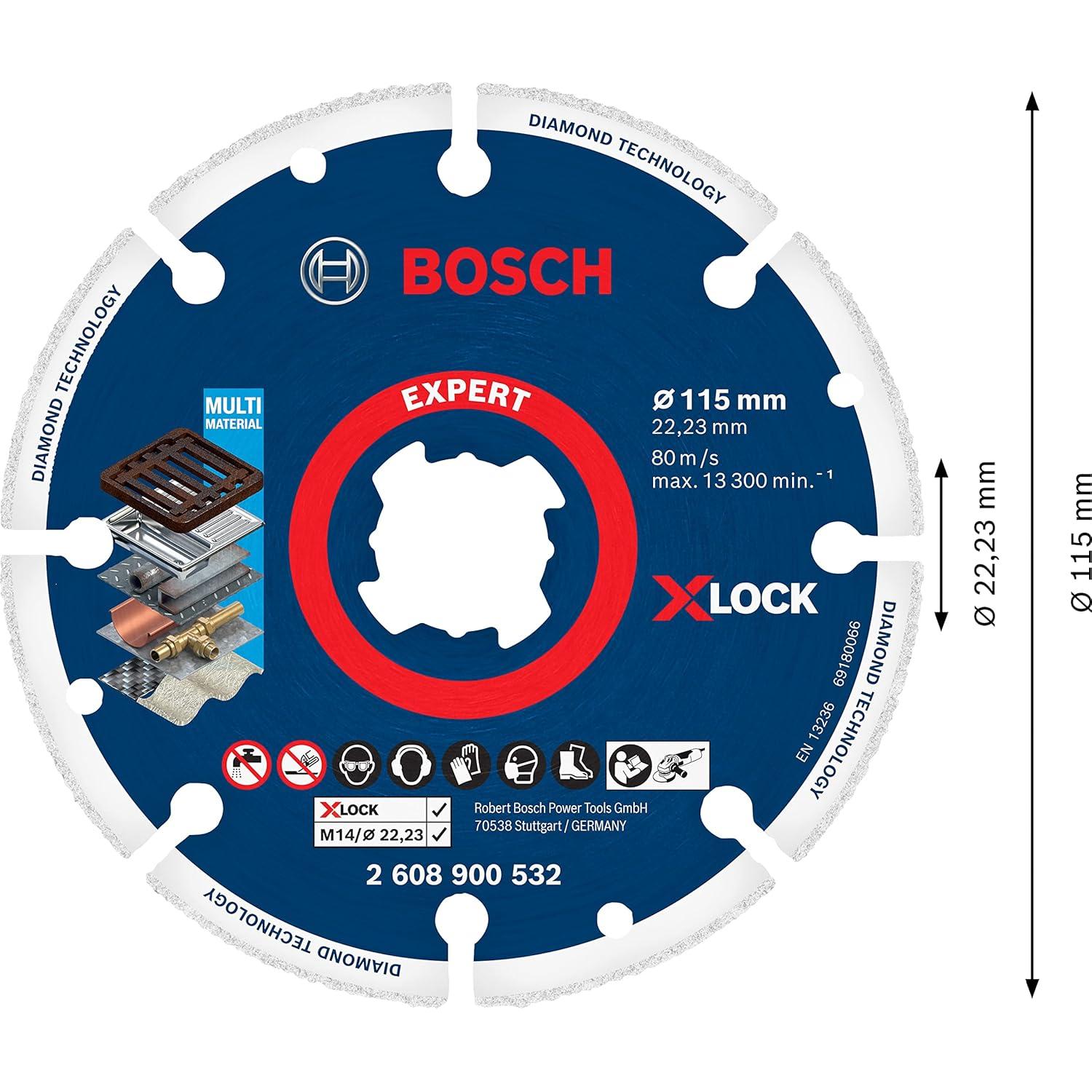 Disco de Corte de Diamante Bosch 115 mm X-Lock para Metal