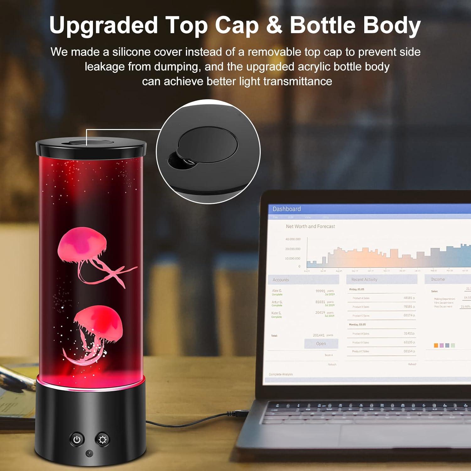 Lámpara de Acuario Medusa SZMDLX 29cm Luz Nocturna LED