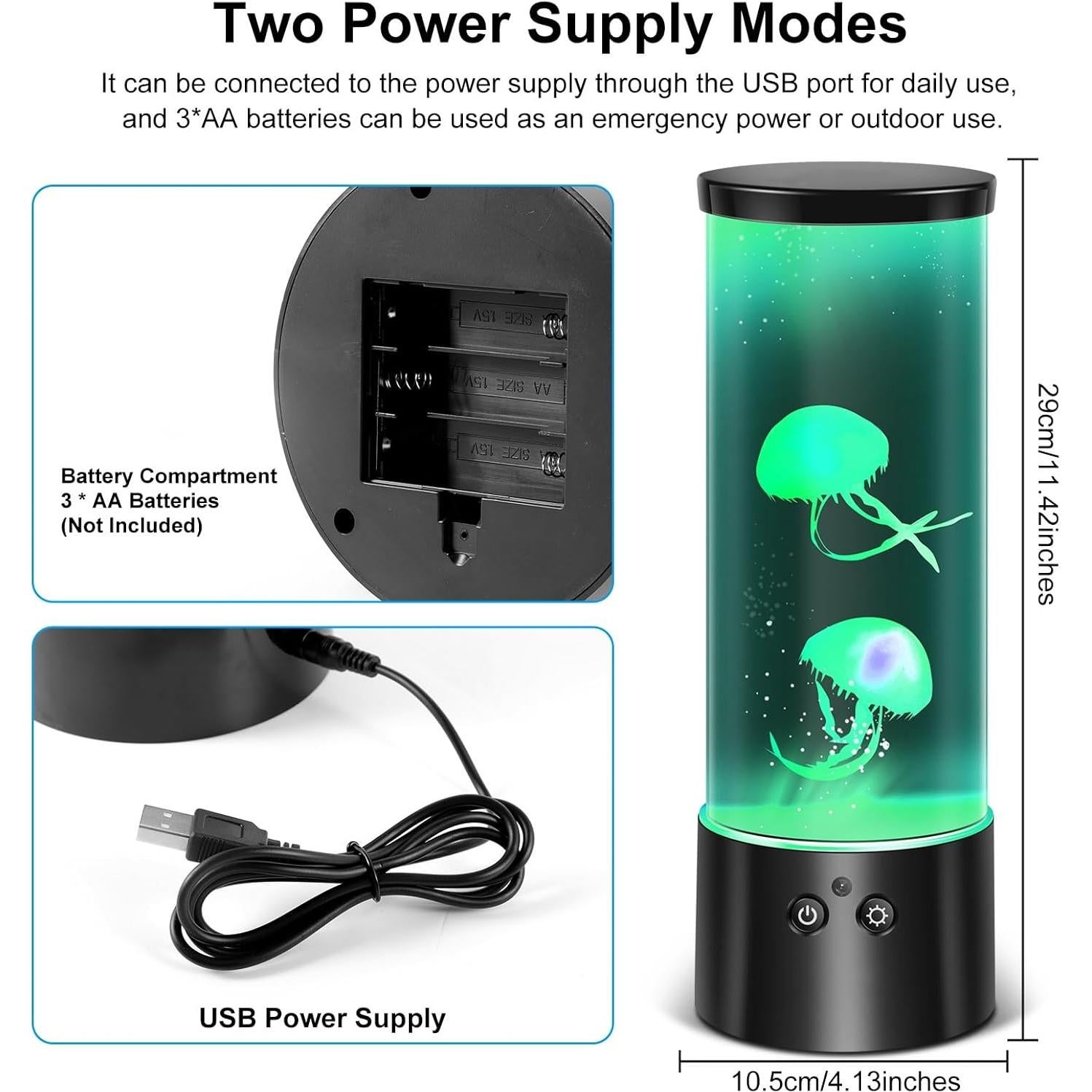 Lámpara de Acuario Medusa SZMDLX 29cm Luz Nocturna LED