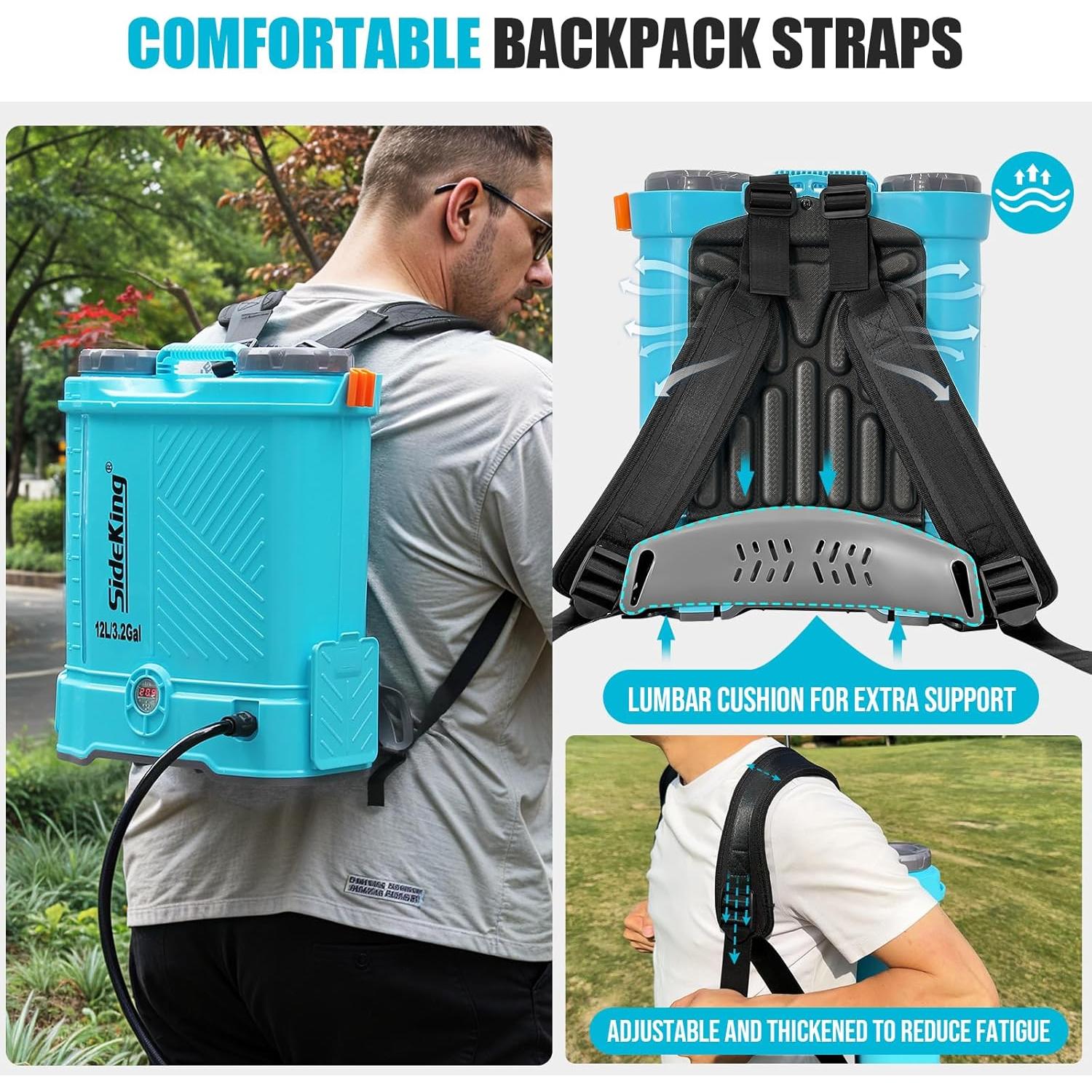 Pulverizador de Mochila Eléctrico SideKing SK3000B 12.1L