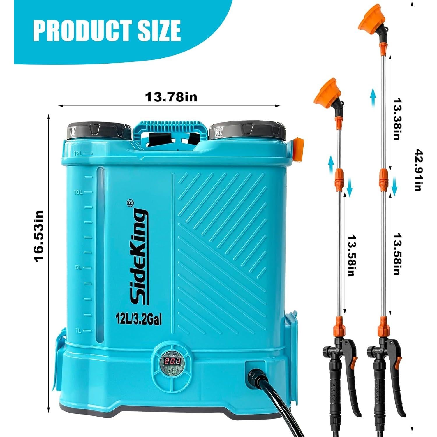 Pulverizador de Mochila Eléctrico SideKing SK3000B 12.1L
