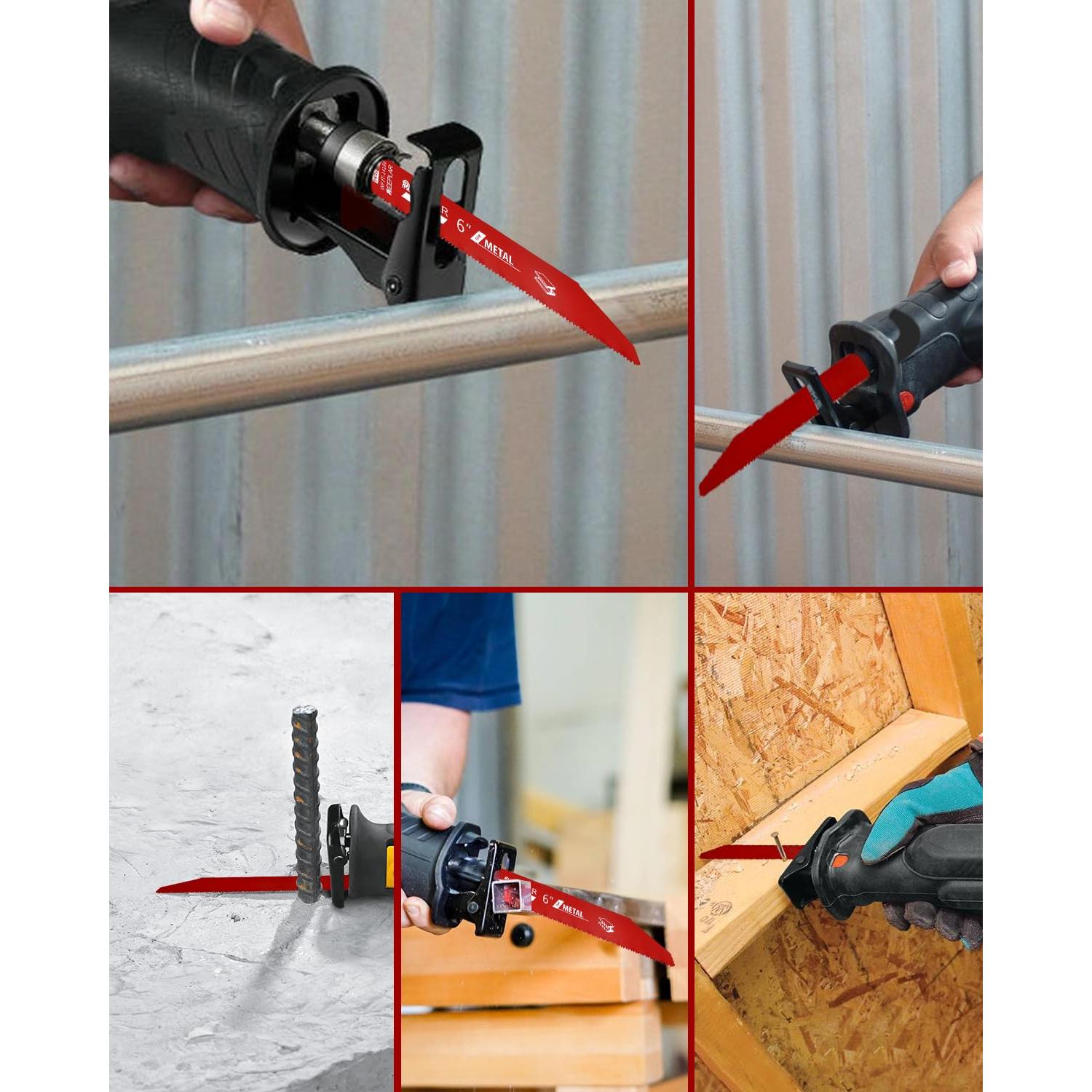 25 Hojas de Sierra Recíproca Bi-Metal 15 cm 14/18 TPI REEPLAR